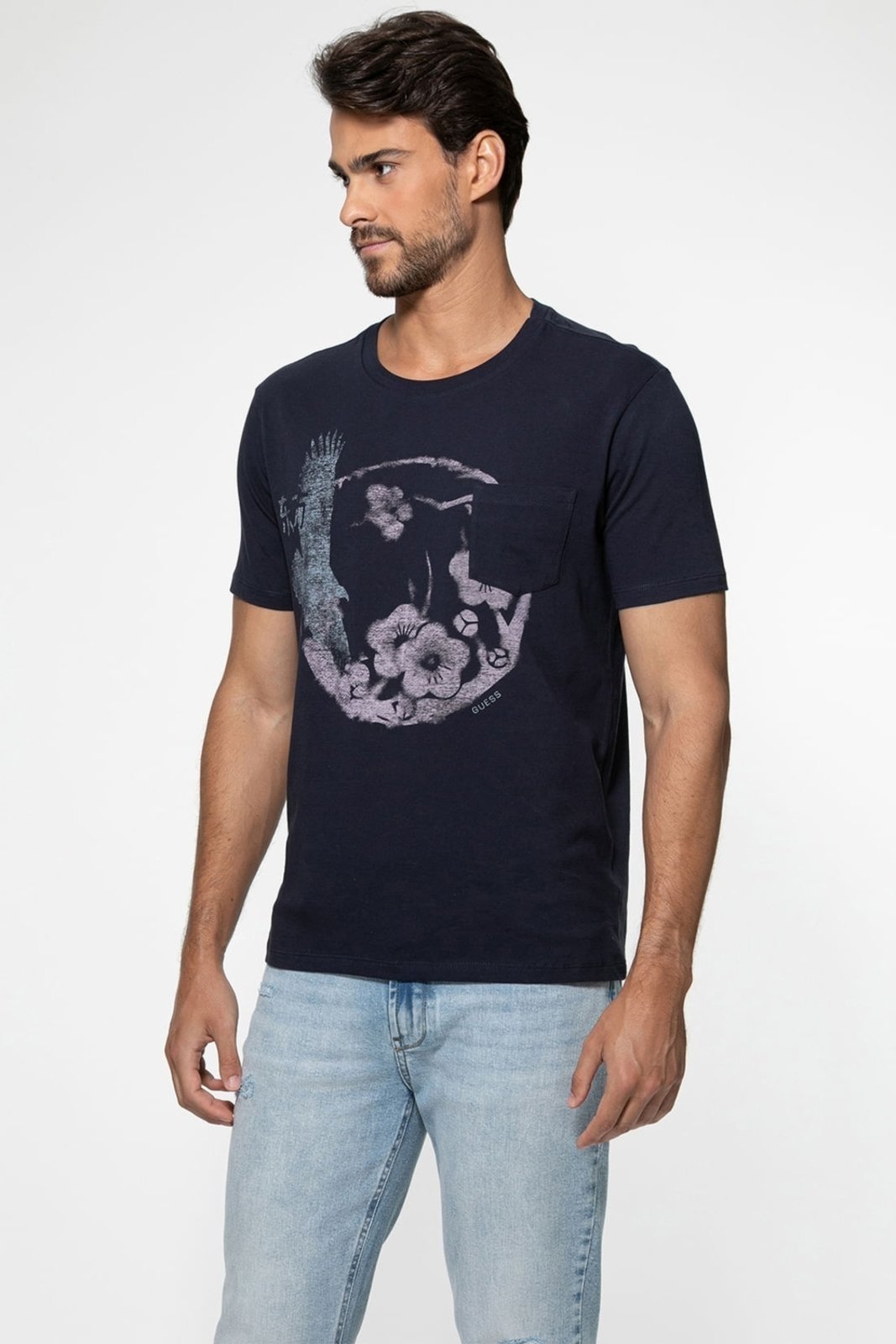 Camiseta Guess Estampa Águia Azul Escuro