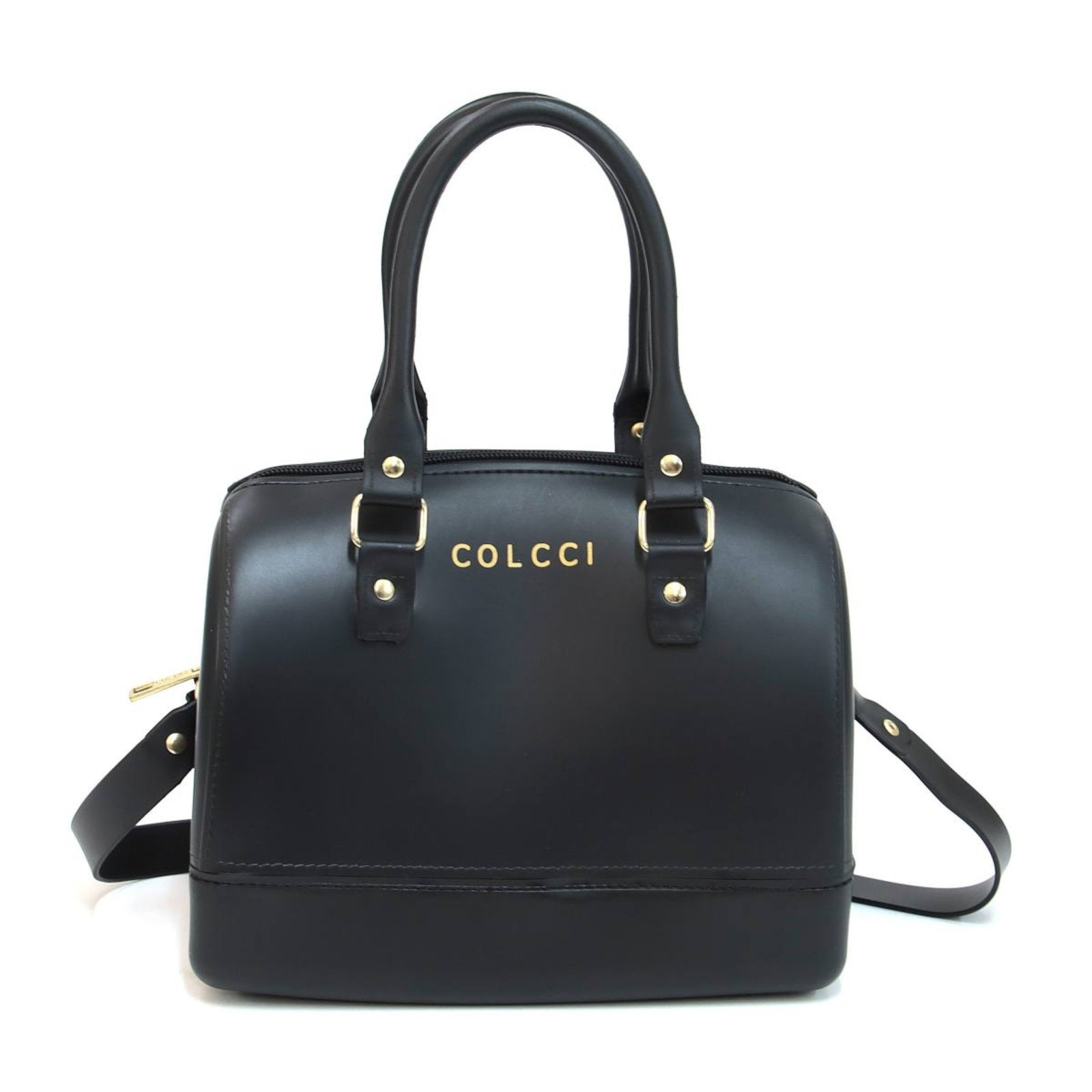 Bolsa Baú Verona Colcci Techfit Estruturada Alça de Mão e Crossbody Regulável Preto