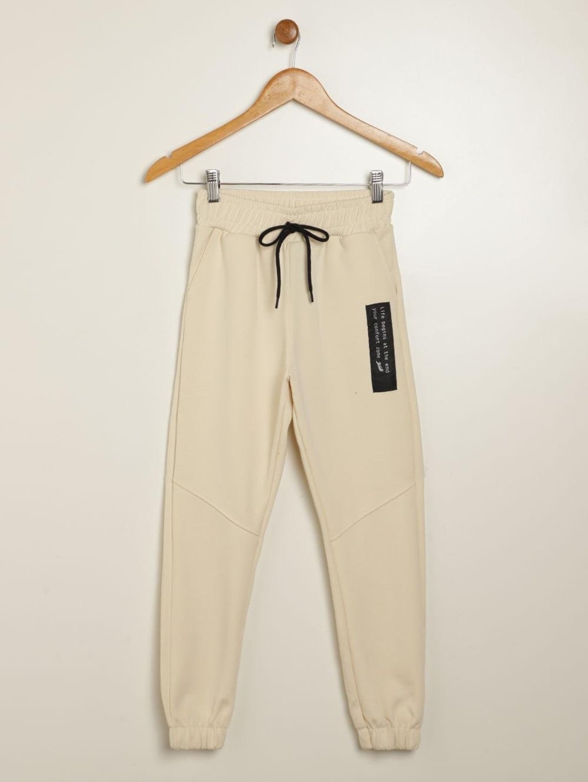 Infantil - Calça Malha Com Punho Juvenil Para Menino- BEGE