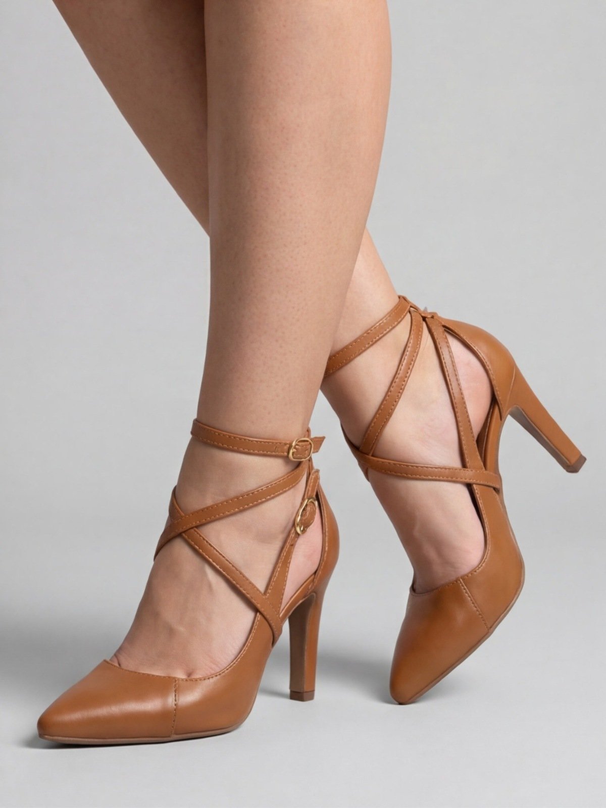 Scarpin Modarpe Bico Fino Palmilha Confort Marrom S11