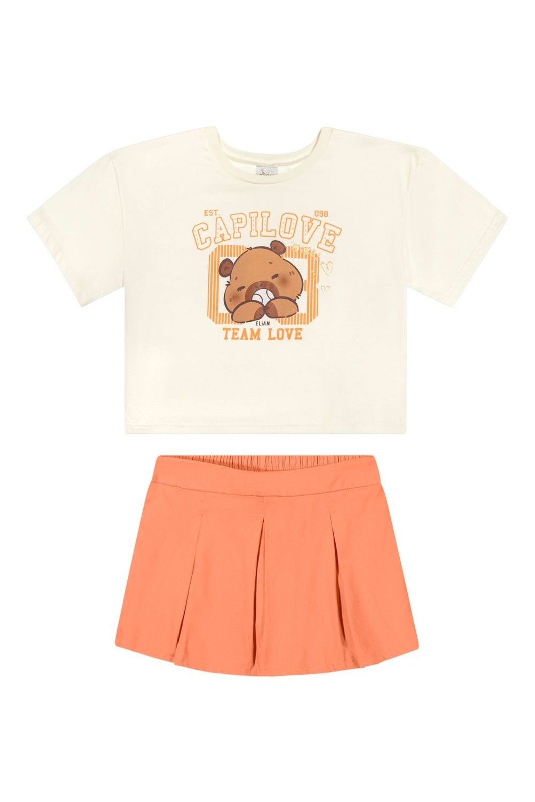 Infantil - Conjunto Menina Capivara Love Elian Bege
