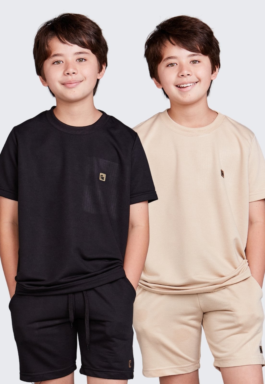 Infantil – Kit 2 Conjunto Moletinho Daze Modas Preto e Bege