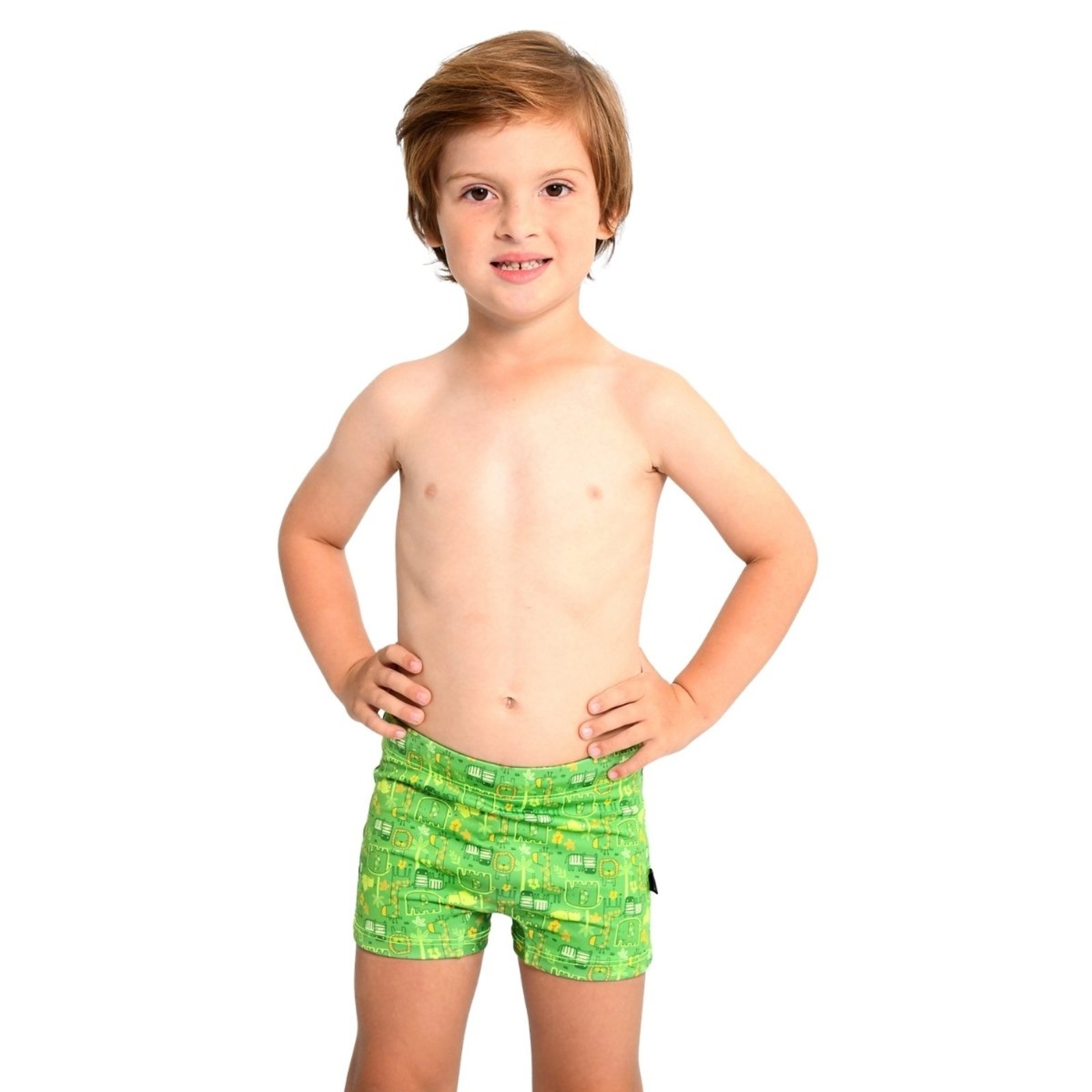 Sunga Boxer Menino Proteção UV FPS 50+ Marujos E Sereias Dinossauro