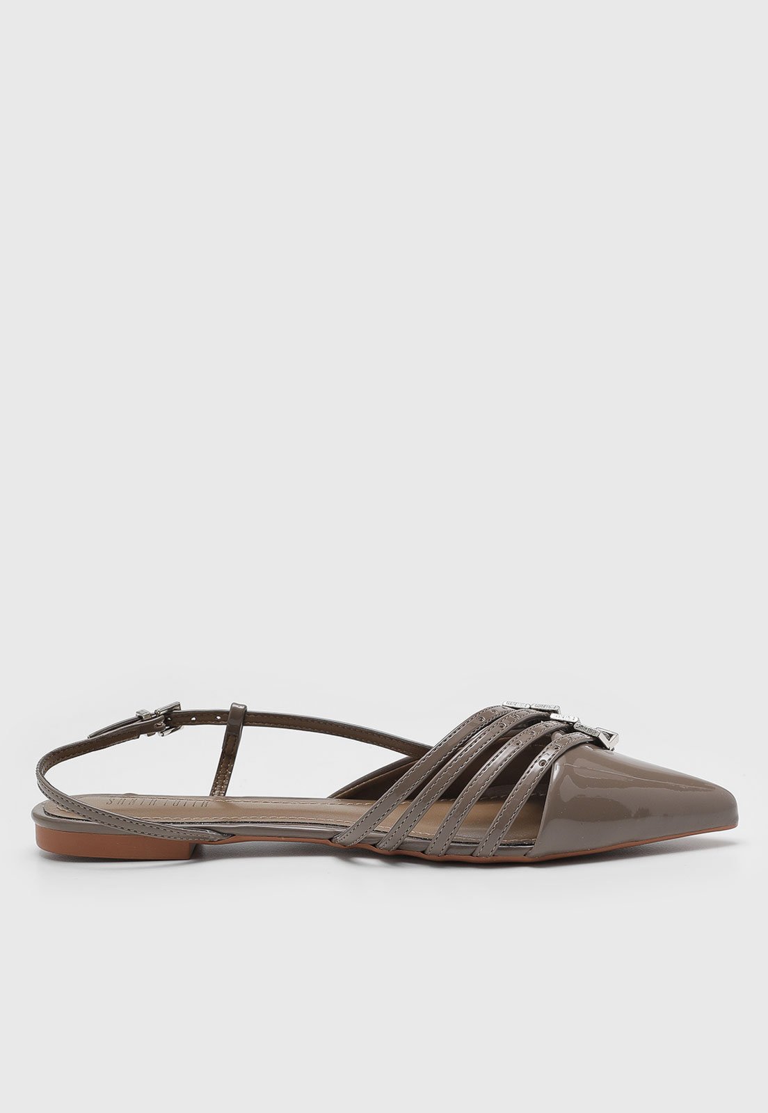 Vista 3 Sapatilha Slingback Santa Lolla Verniz cinza Santa Lolla cinza