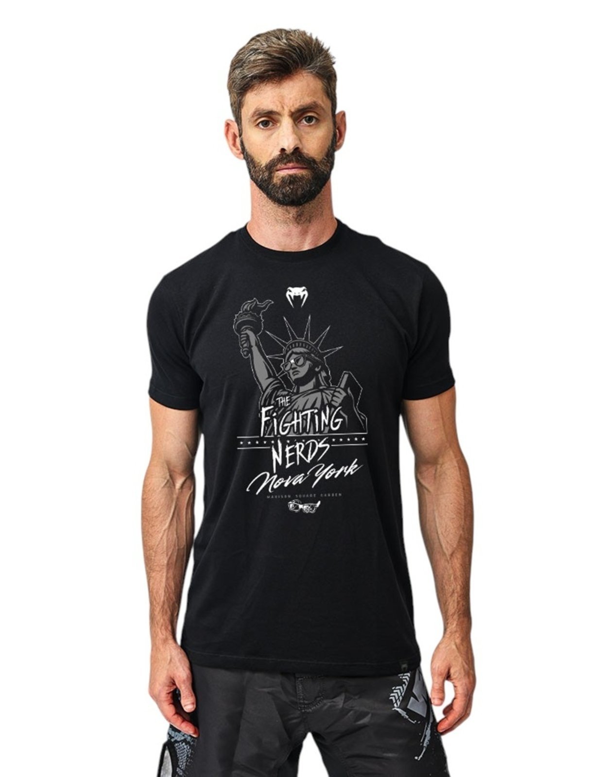 Camiseta Venum Fighting Nerds Nova York Preto Edição UFC 322