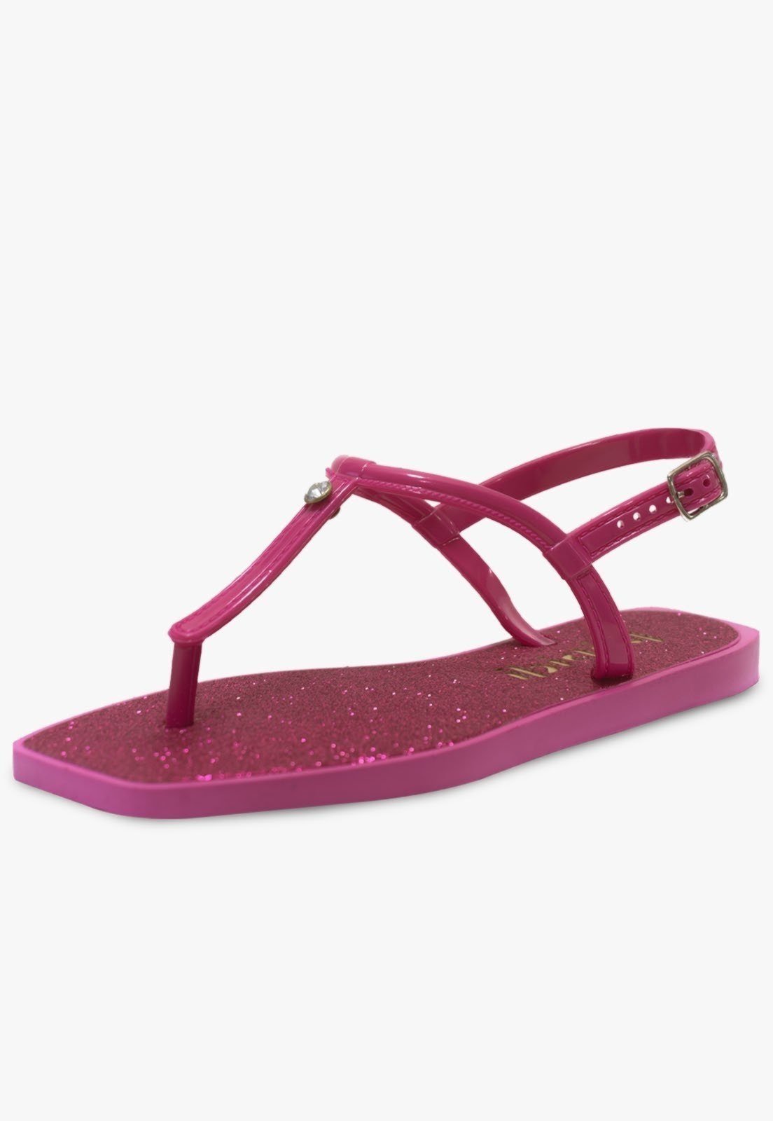 Infantil – Sandalia Casual Rasteira Feminina Pópidi Glitter Pink