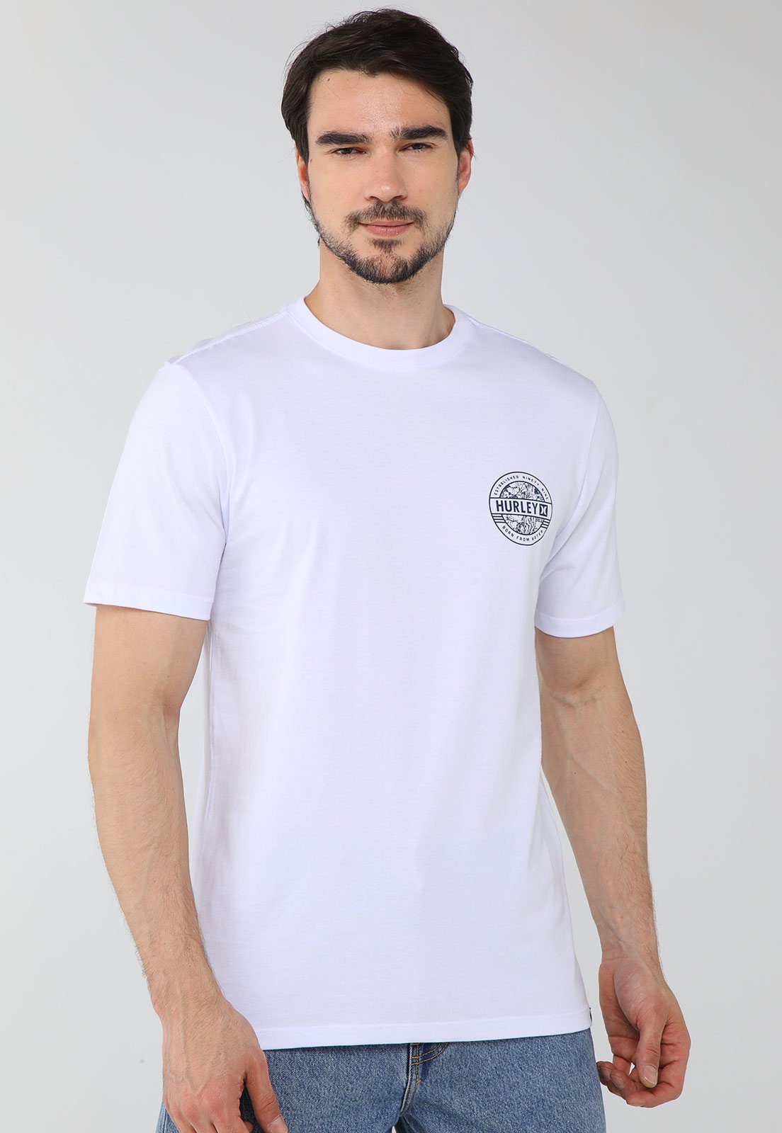 Camiseta Masculina Hurley Silk Sticker Branca