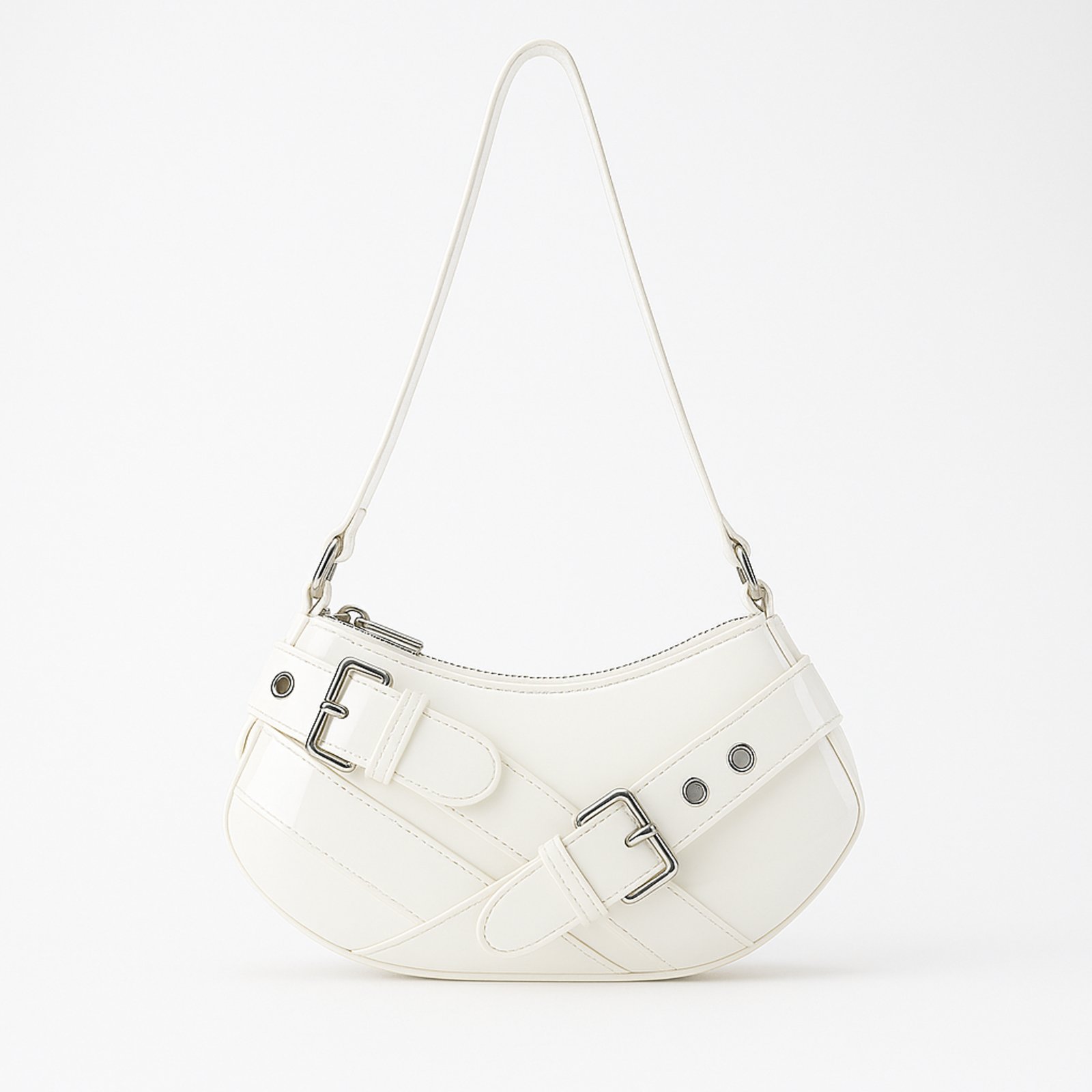 Bolsa Feminina De Ombro Média Alça Ajustável Elegante Chic Branco