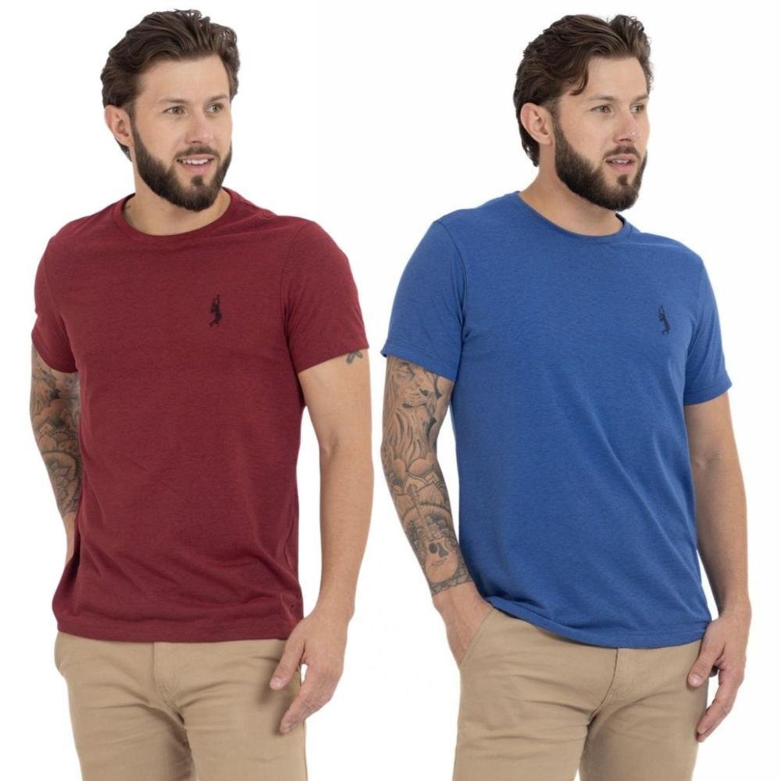 Kit 2 Camiseta Básica Casual Masculina Confortável em Malha Leve