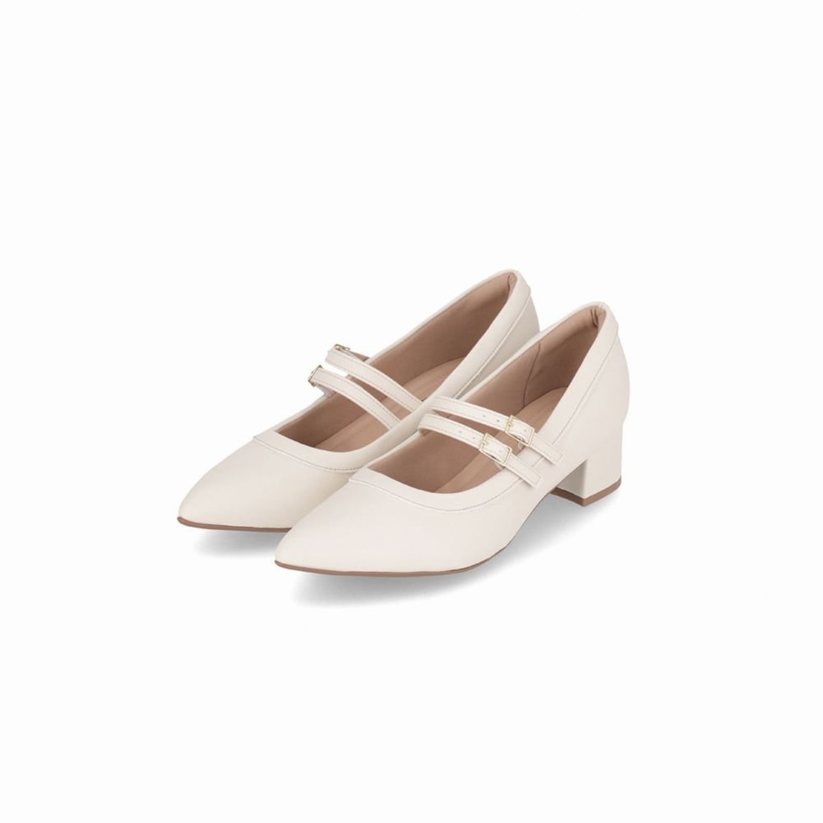 Vista 3 Sapato Boneca Taci Salto Médio Off White Piccadilly branco white Piccadilly branco white