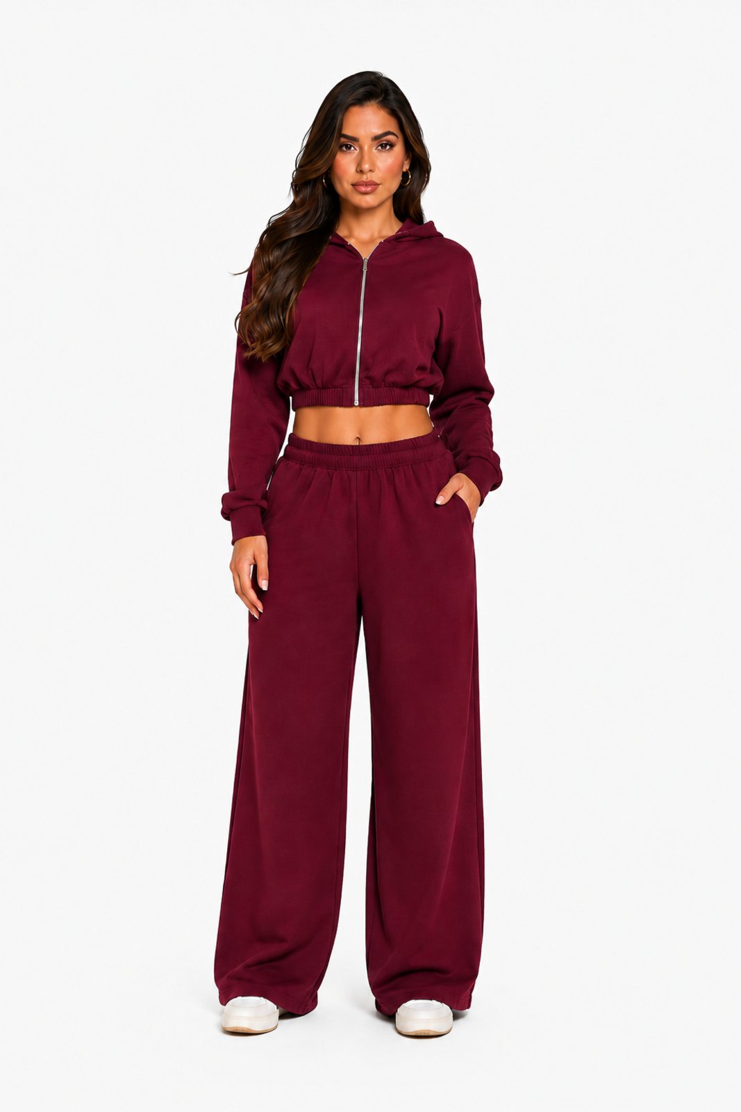Conjunto Moletinho D Bell Outlet Fashion Capuz Marsala