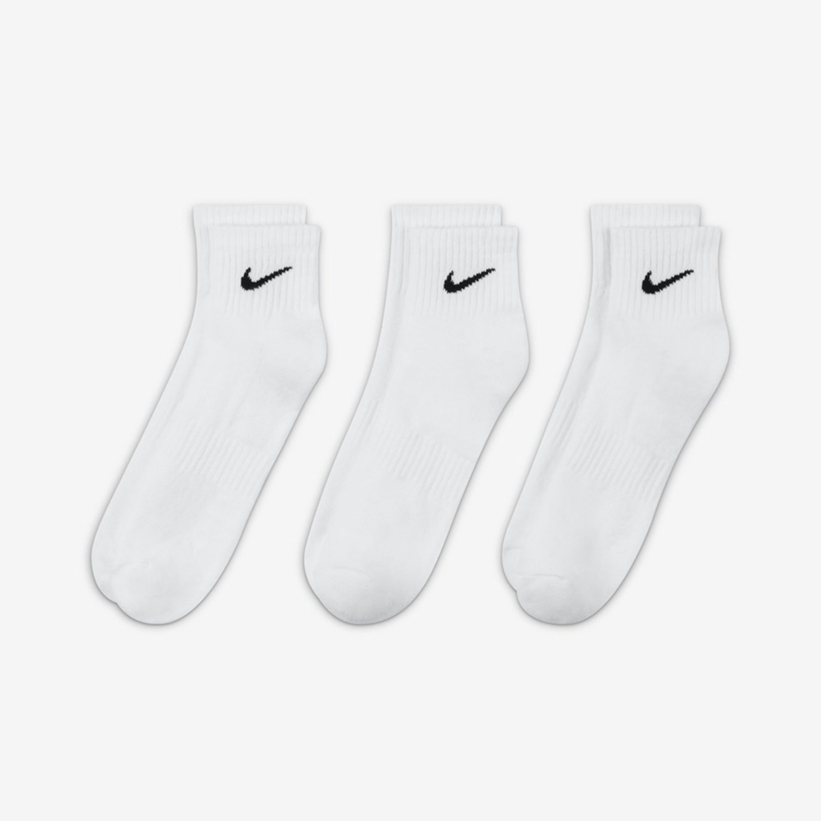 Vista 3 Meia Nike Everyday Cushion Quarter 3 pares branco Nike branco