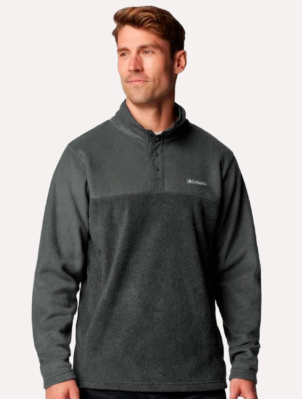 Blusa Columbia Masculina Fleece Ss Mountain Half Snap II Grafite