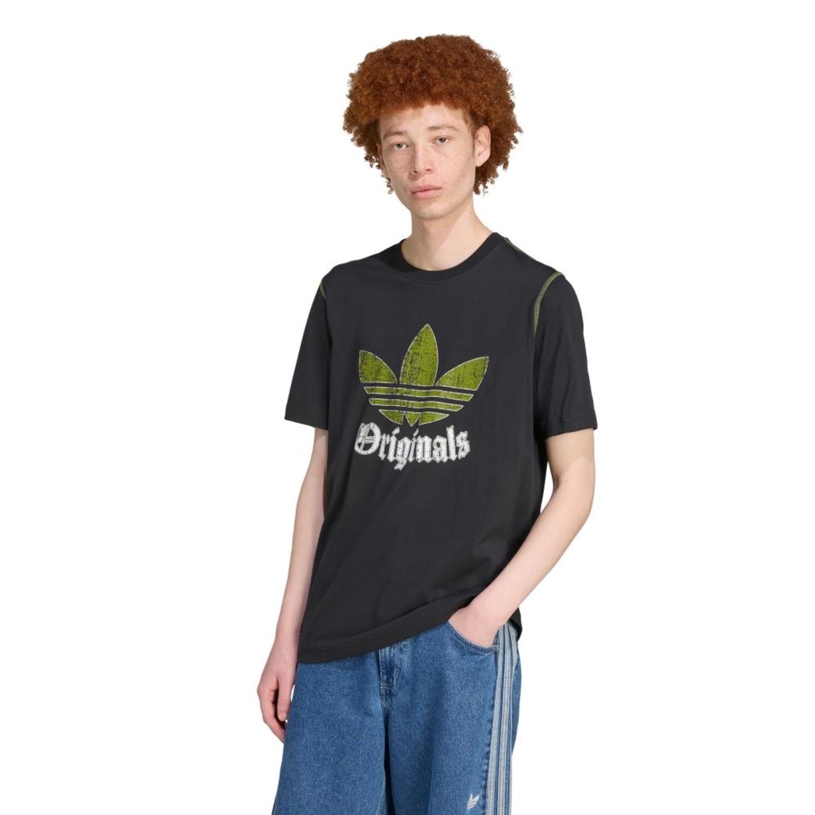Camiseta Estampada Distressed adidas Originals Preto