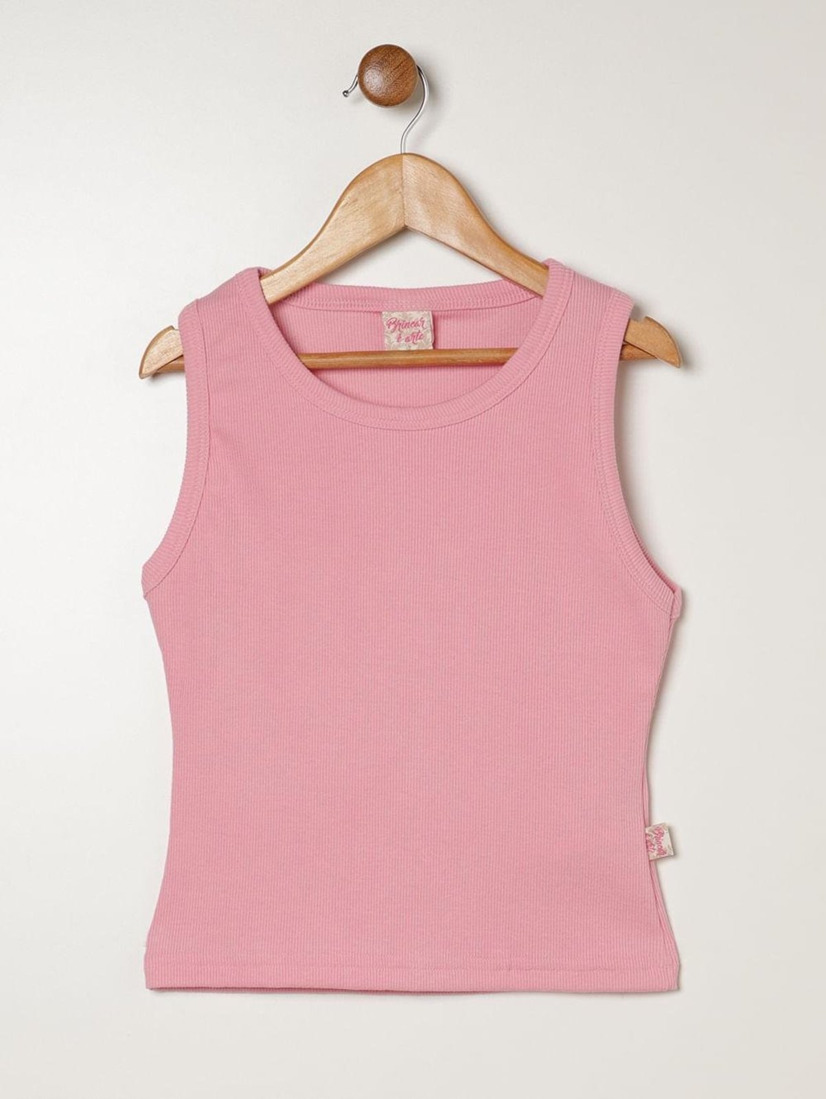 Infantil - Blusa Regata Canelada Juvenil Para Menina - ROSA CLARO