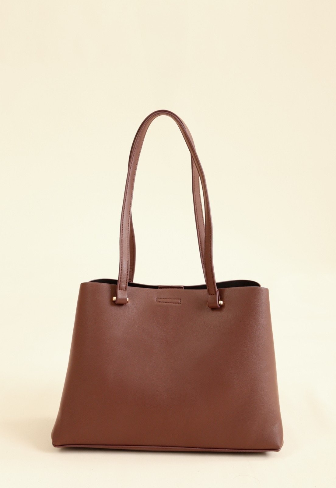 Bolsa Tote Pop Me Média Alça Dupla Marrom