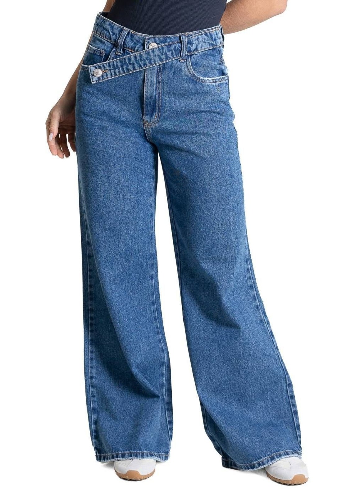 Calça Jeans Sawary Wide Leg Petit - 283657 - Azul - Sawary