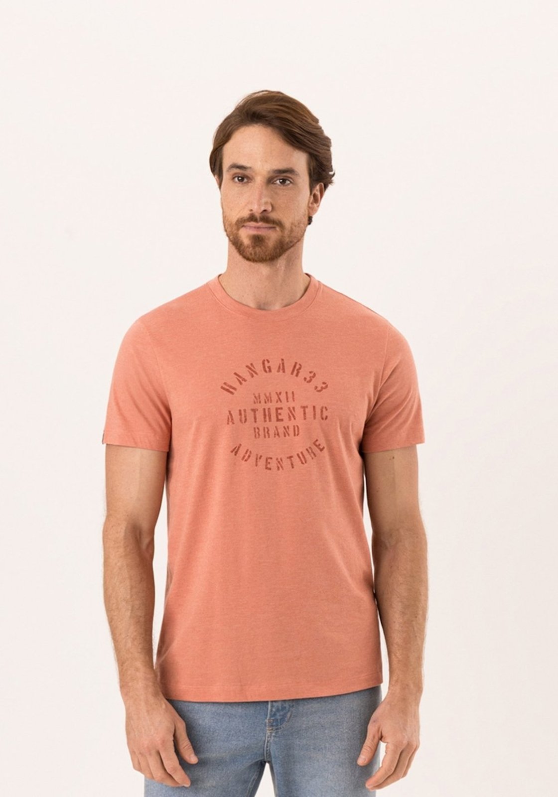 Camiseta Com Estampa Em Malha Mesclada