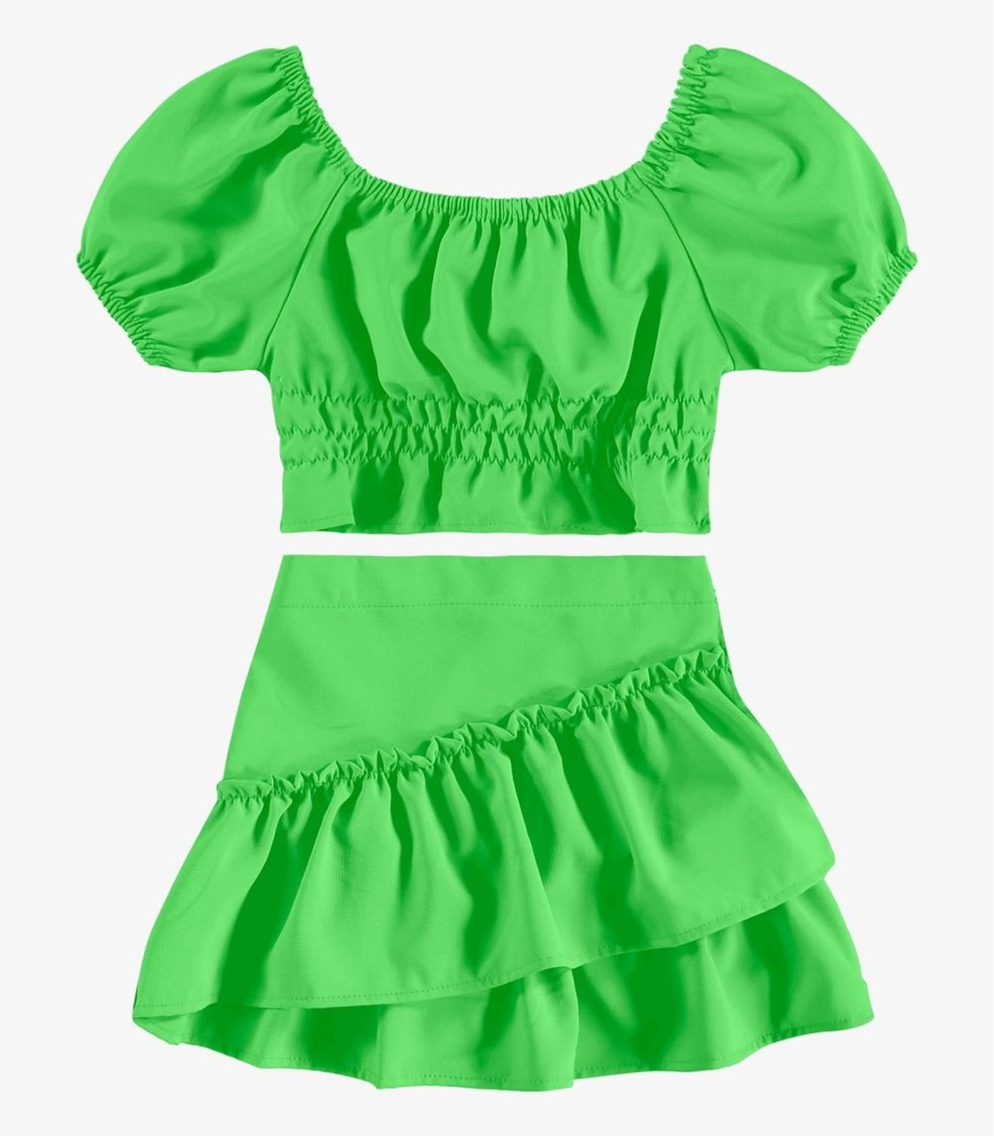 Infantil – Conjunto Blusa Com Saia Rovi Verde