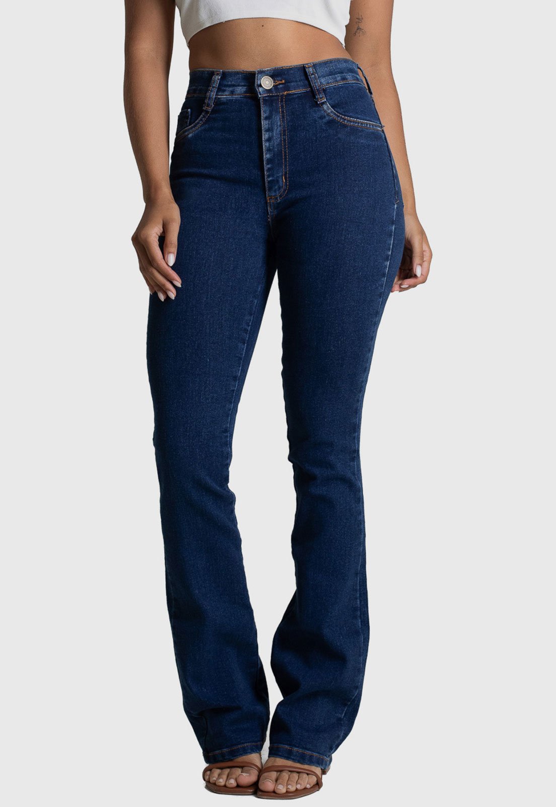 Calça Jeans Feminina Sawary Boot Cut Azul