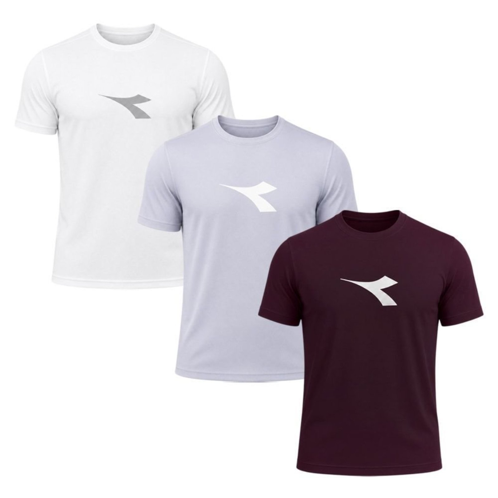Kit 3 Camisetas Diadora Big Logo Masculino - Branco - Diadora
