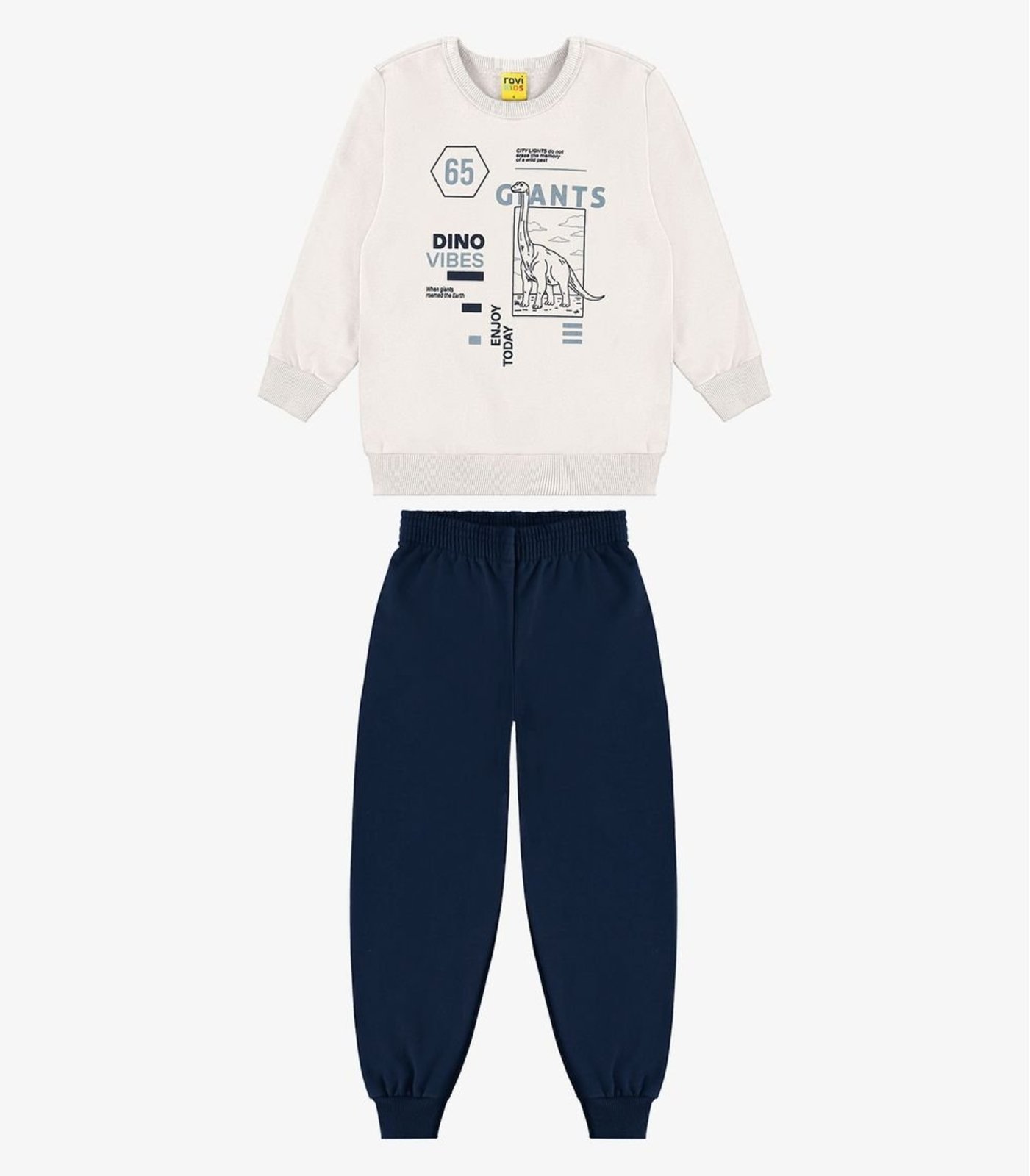 Infantil - Conjunto Blusão e Calça Moletom Rovi Bege