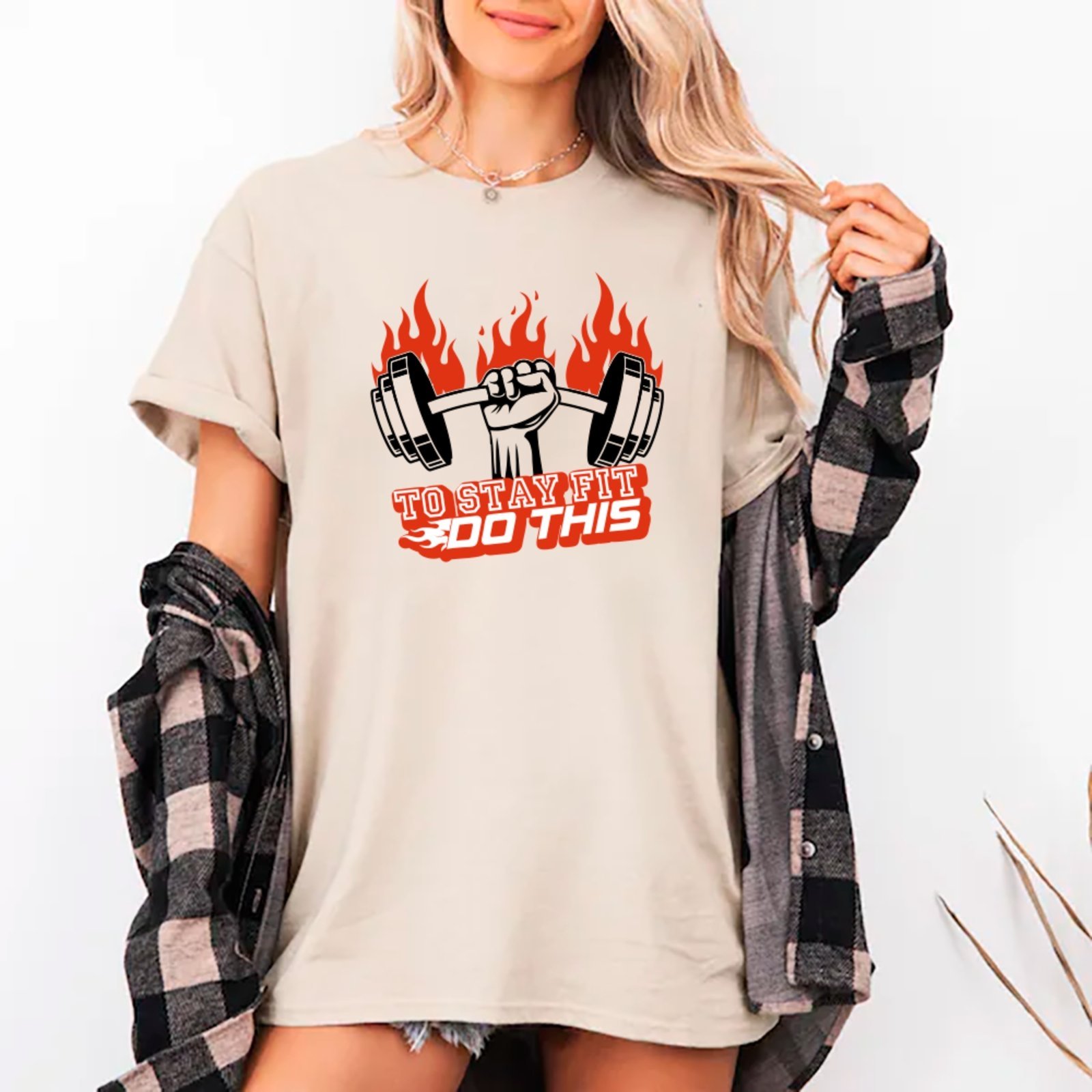 Camiseta Ousy Oversized Fit Do This Lifestyle Academia Treino Unissex Off White