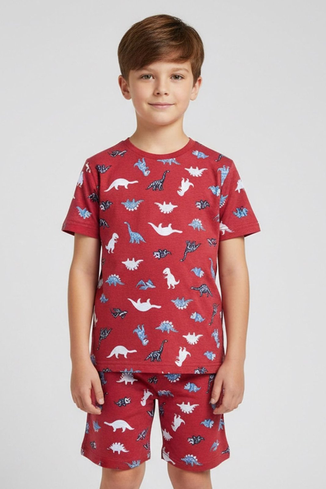 Pijama Curto Menino Com Estampa Elian Vermelho