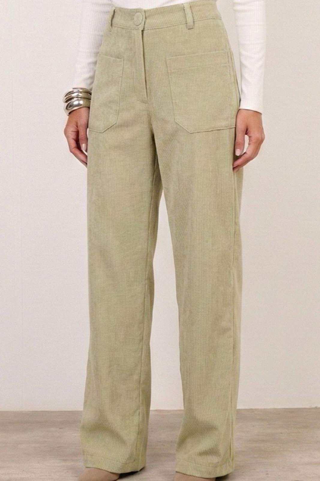 Calça Vanibele Veludo Verde Pistache
