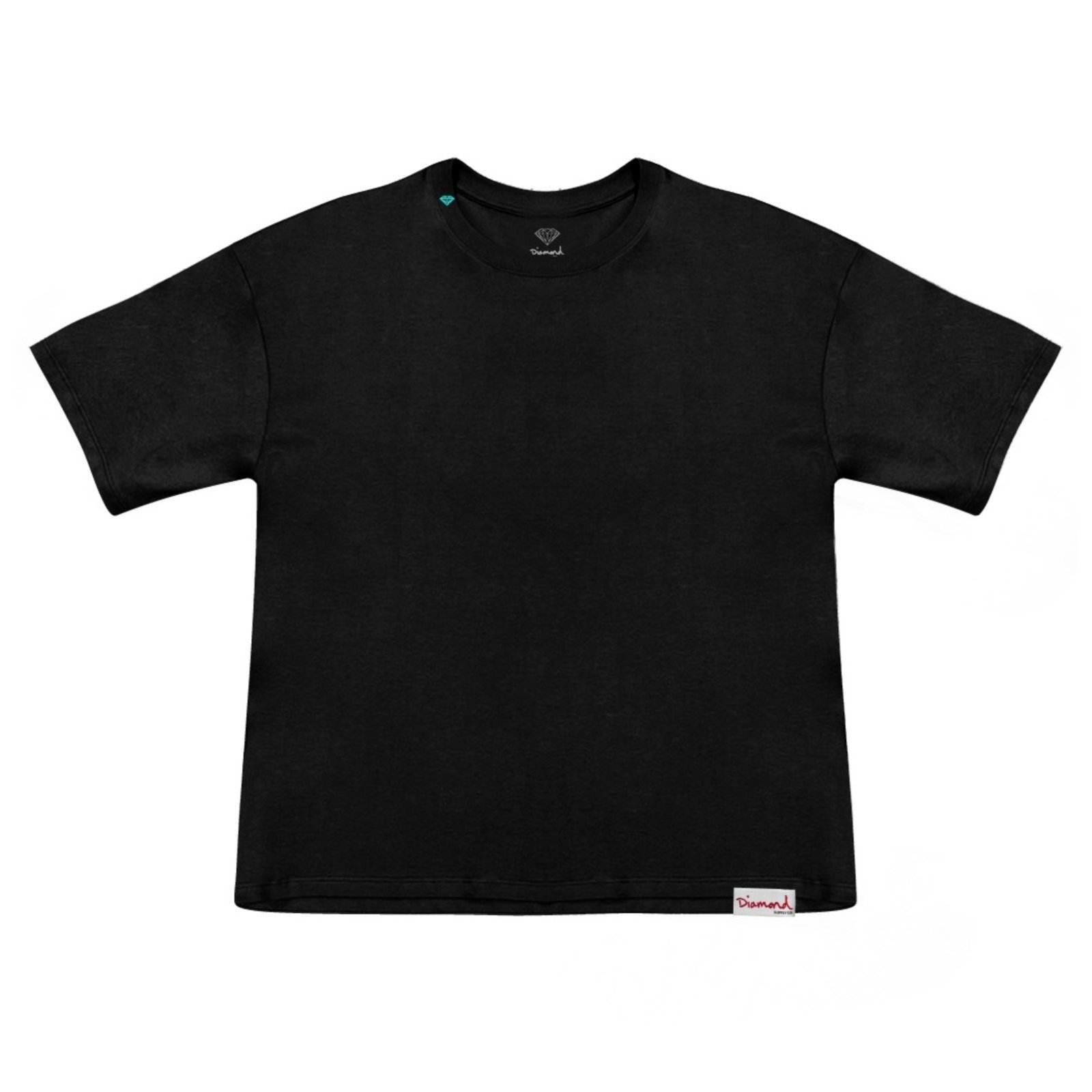 Camiseta Diamond Mini Brilliant Neck Oversized Tee - BLACK
