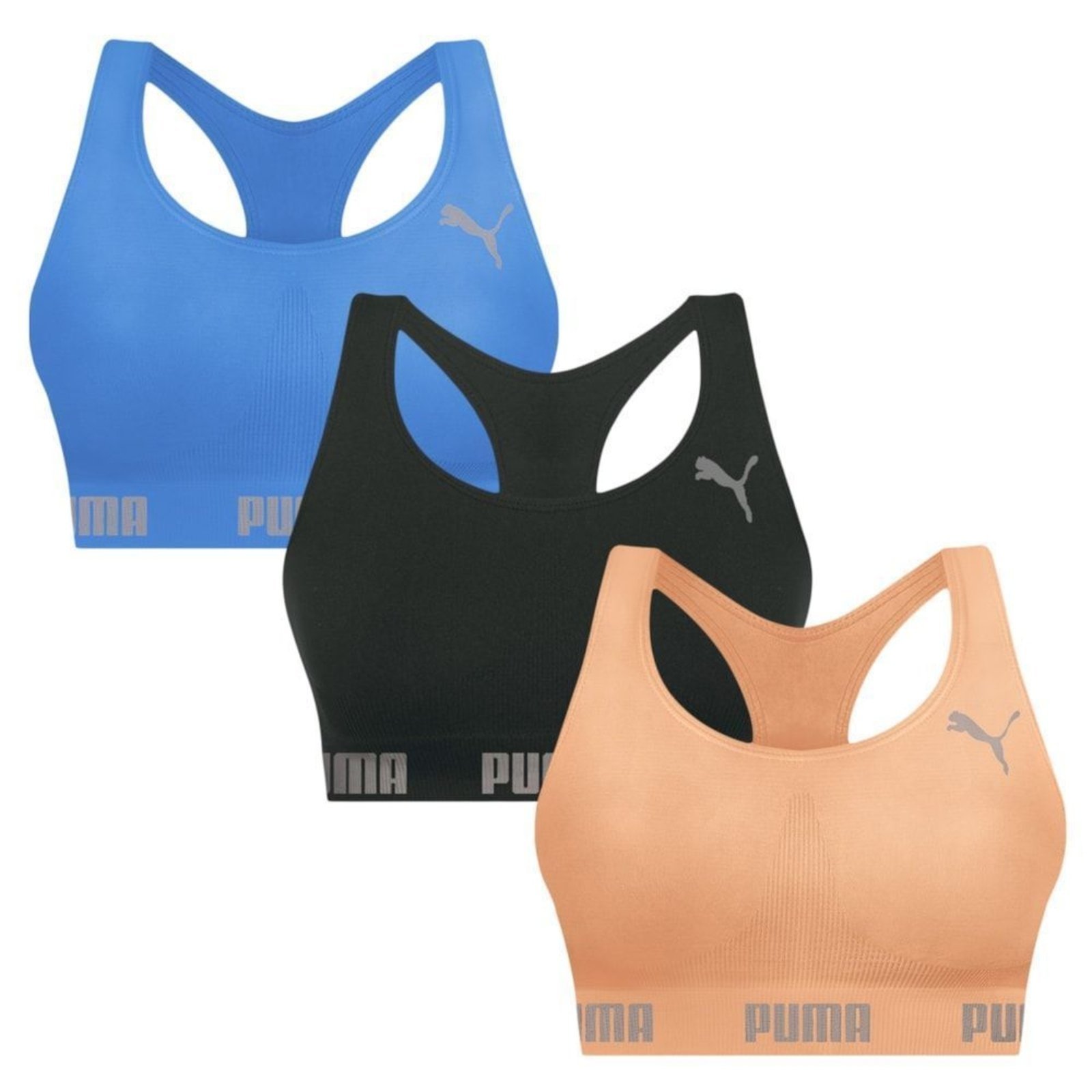 Kit 3 Tops Puma Nadador Sem Costura Feminino – Azul – puma
