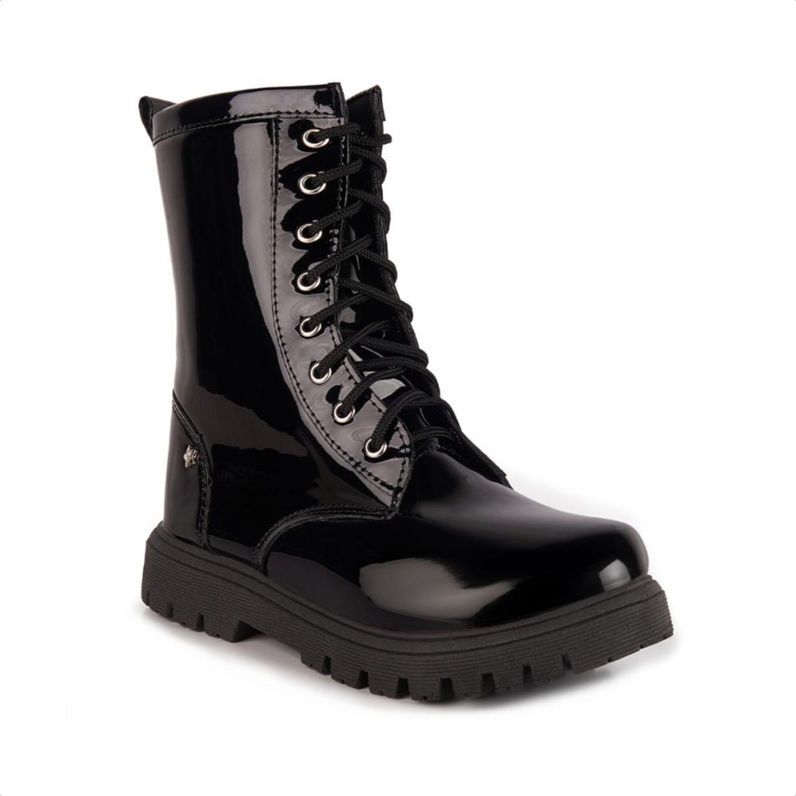 Infantil – Bota Coturno Preto Menina Cano Alto Longo Confortável