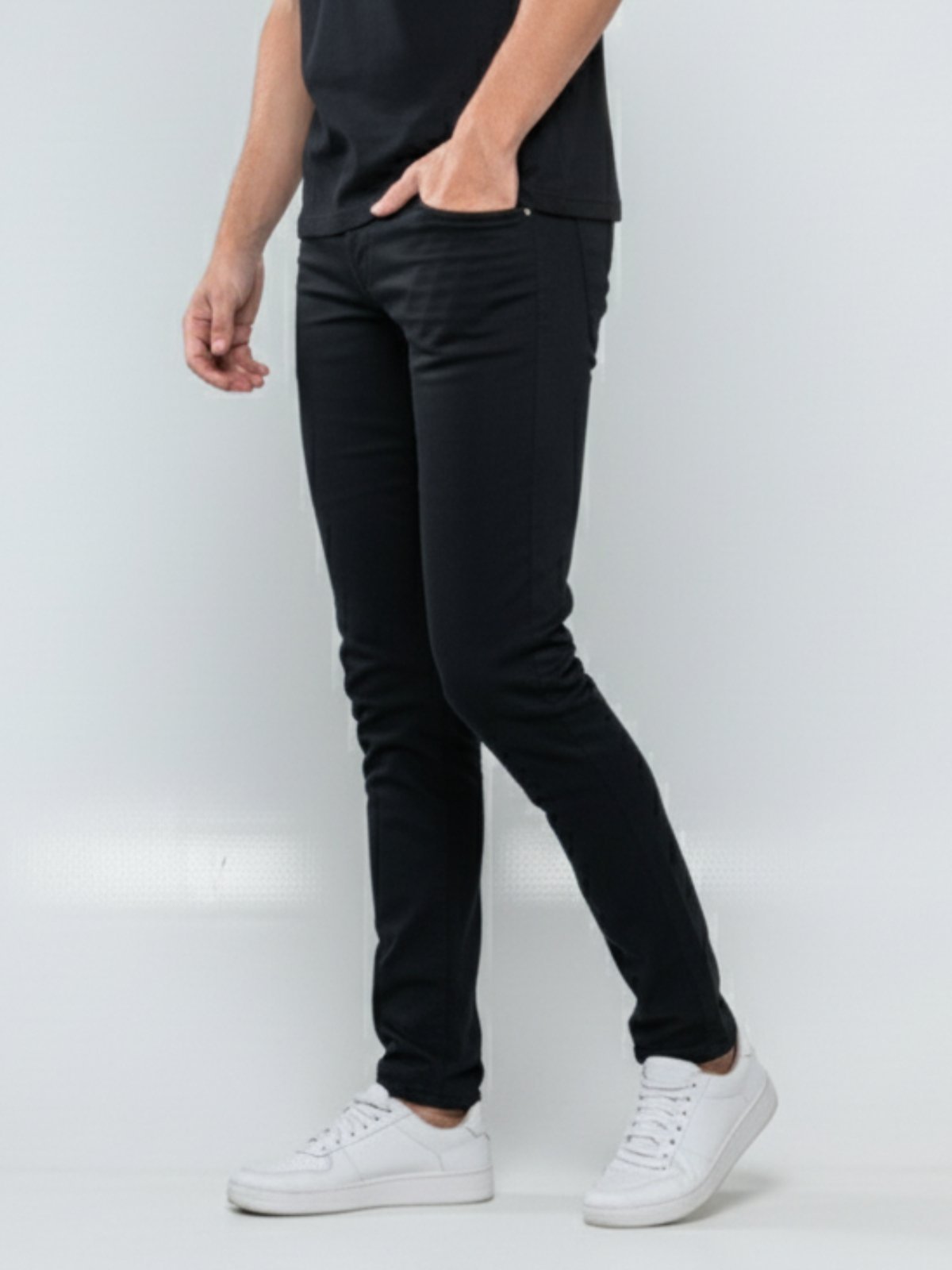 Calça Sarja Masculina Tempo Hábil Preta Confortável para o Dia a Dia