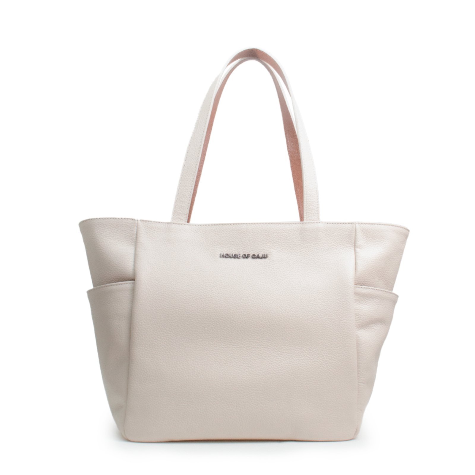 Bolsa Feminina Em Couro Tiracolo Off White Com Caramelo “Isabela Henrique”