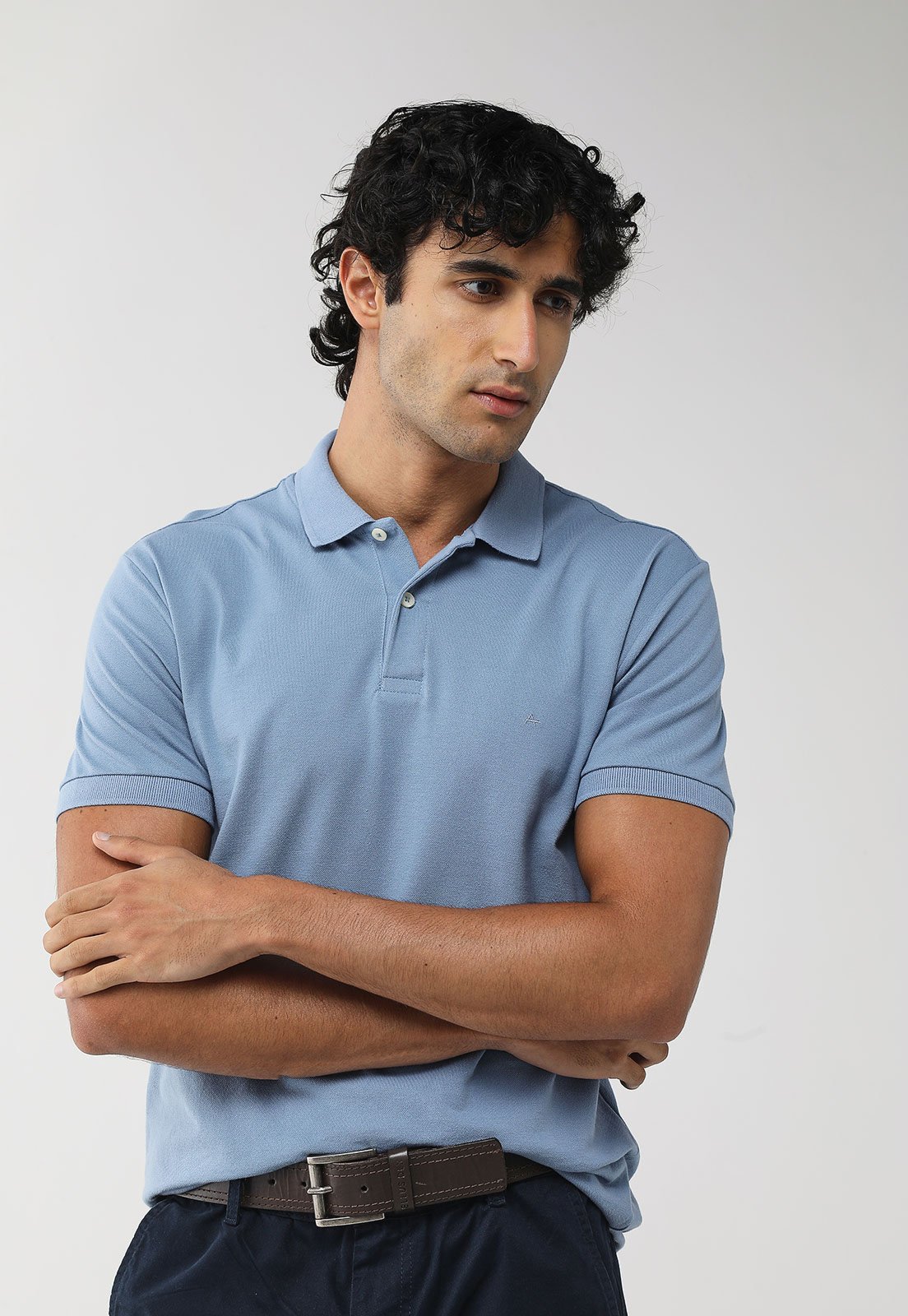 Polo Masculina Aramis Gola Polo Azul Claro