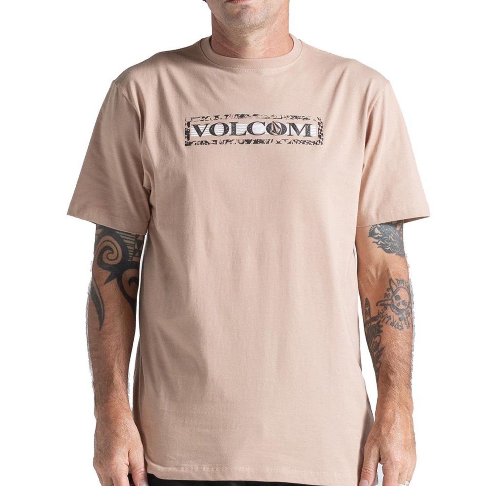 Camiseta Volcom You Drain WT26 Masculina Bege