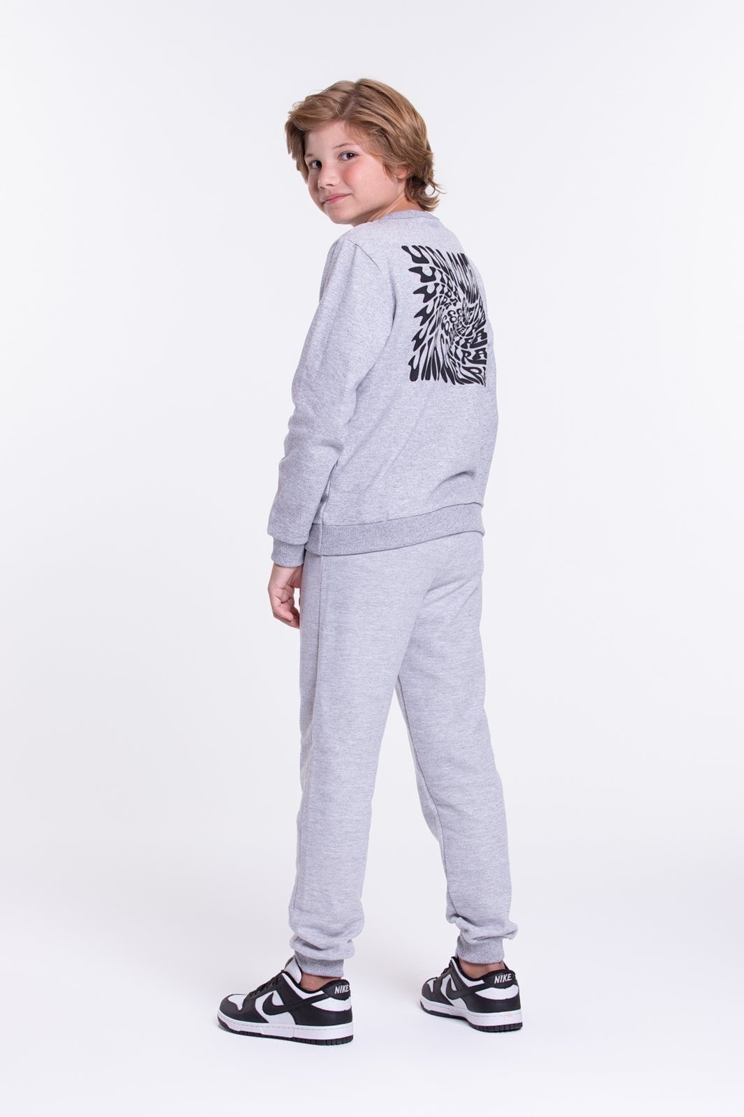 Vista 2 Infantil - Conjunto Moletom Masculino Costas Street Mescla VIDA COSTEIRA cinza VIDA COSTEIRA cinza