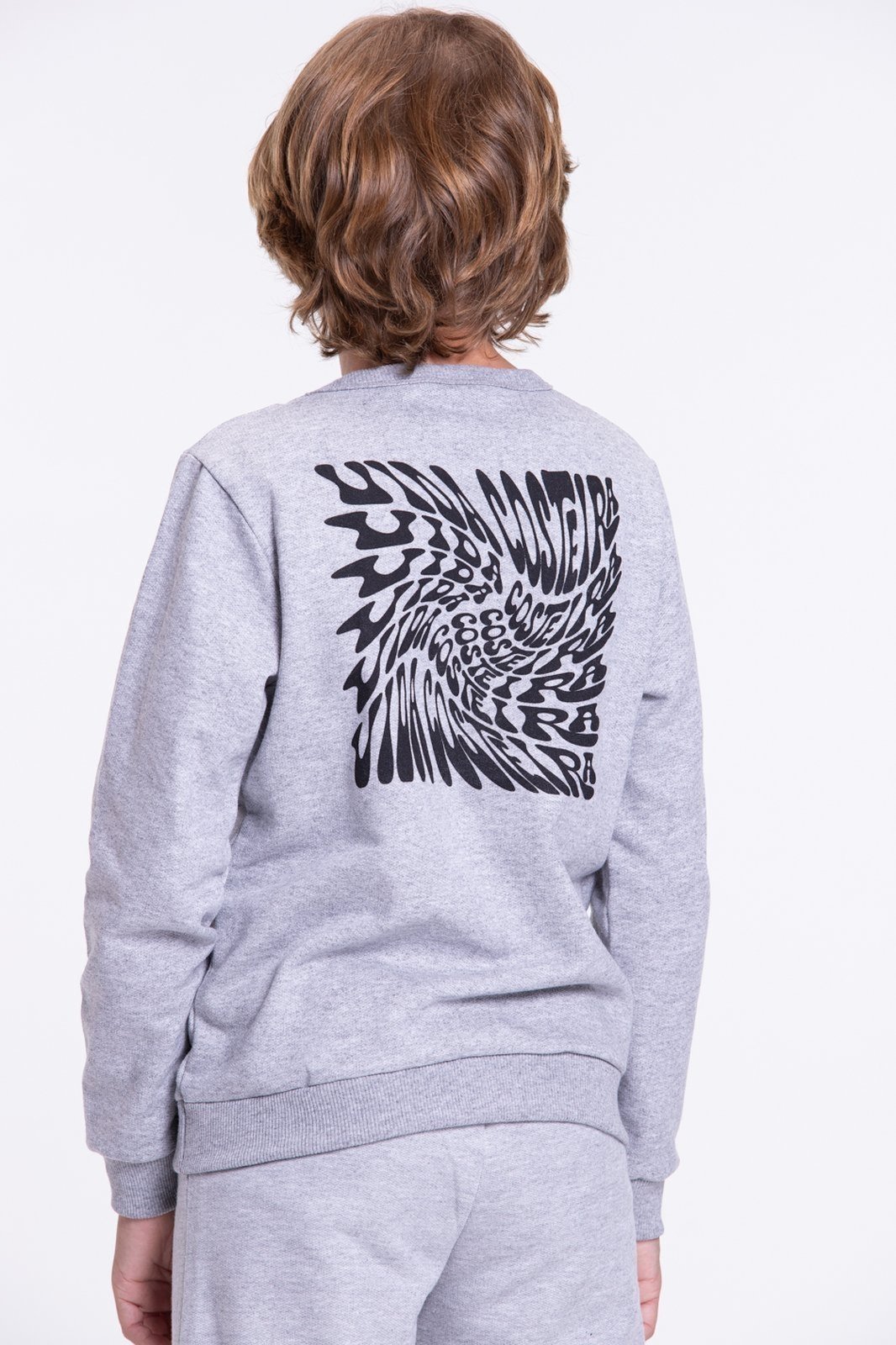 Vista 3 Infantil - Conjunto Moletom Masculino Costas Street Mescla VIDA COSTEIRA cinza VIDA COSTEIRA cinza