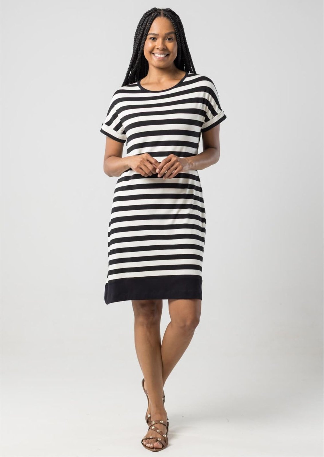 Vestido Pau a Pique Listrado Preto PRETO – G Pau a Pique