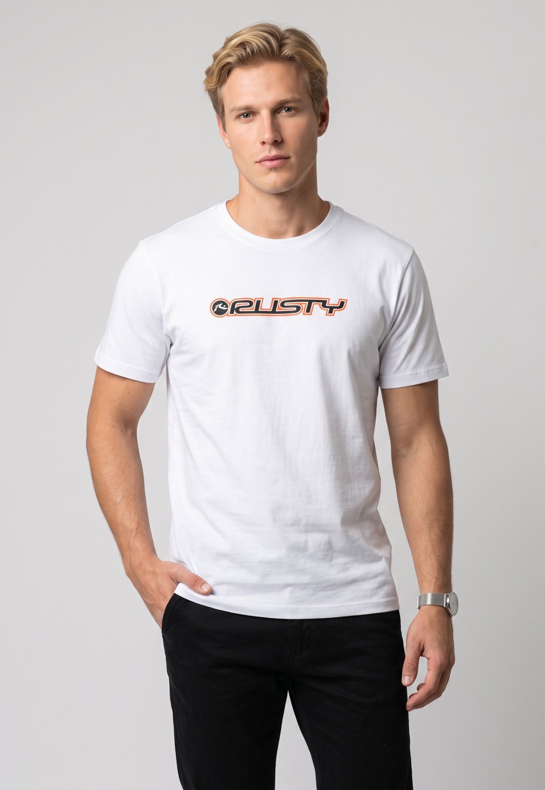 Camiseta Masculina Rusty Silk Shape Branca