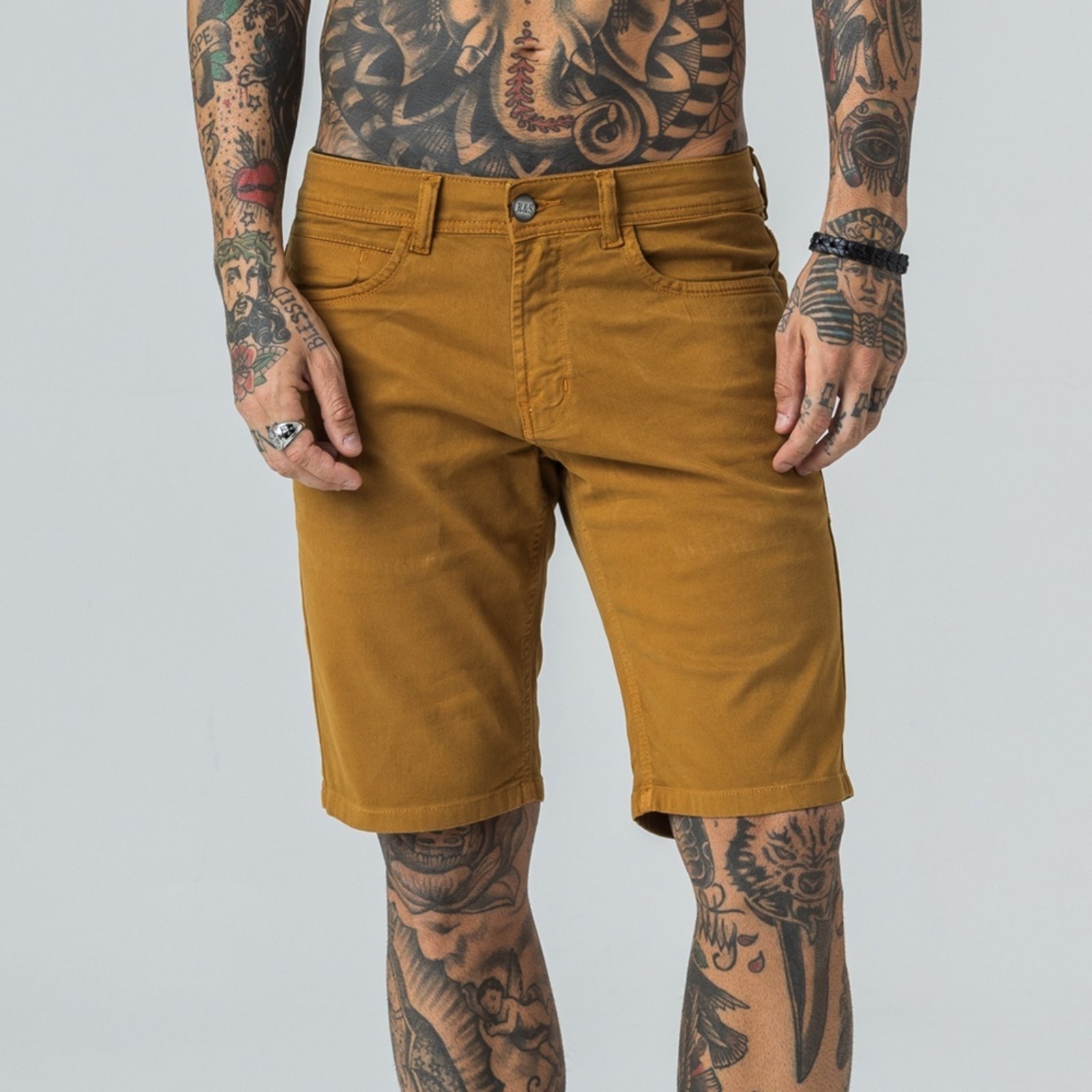 Bermuda Masculina Skinny Jeans Street Rock&Soda FERRUGEM