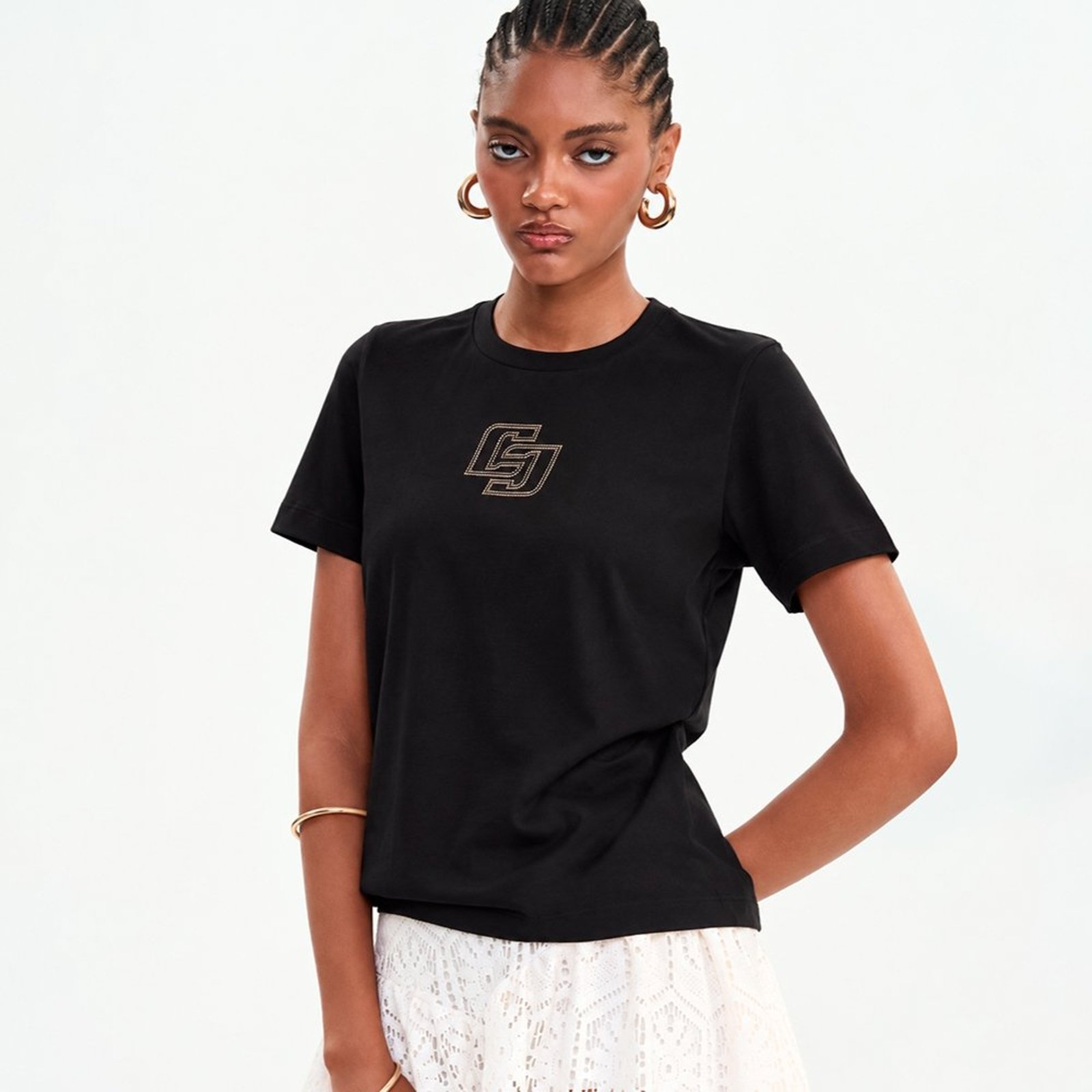 Camiseta Colcci Comfort Ve27 Preto Feminino