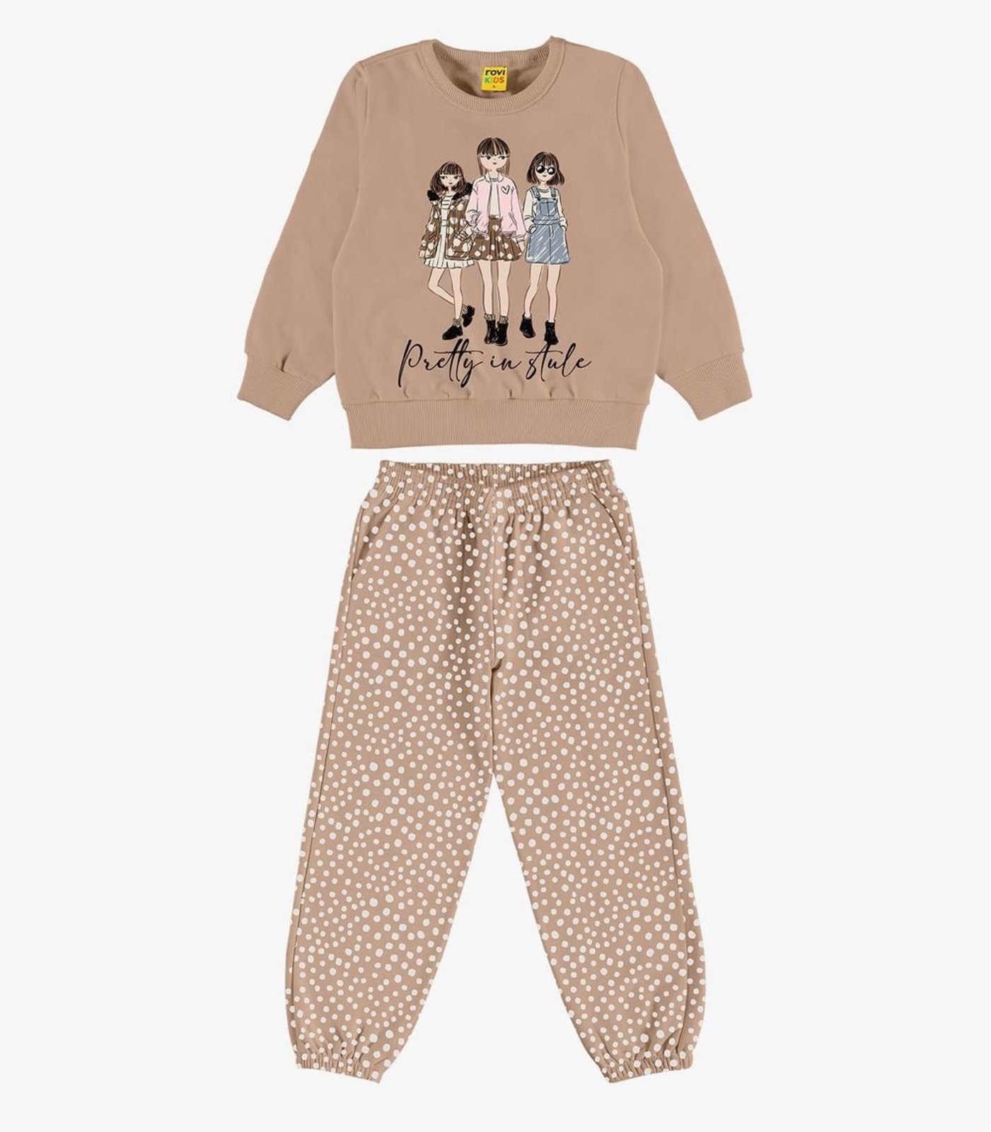 Infantil - Conjunto Blusão Com Calça Menina Rovi Marrom