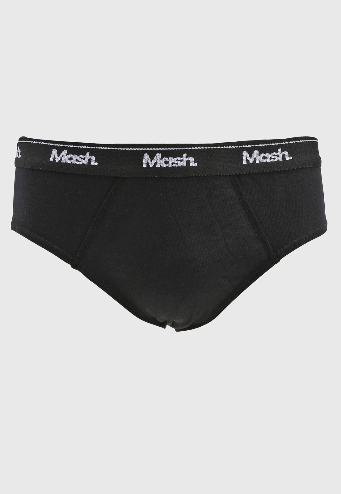 Vista 3 Kit 3pçs Cueca MASH Slip Logo Preta preto MASH preto