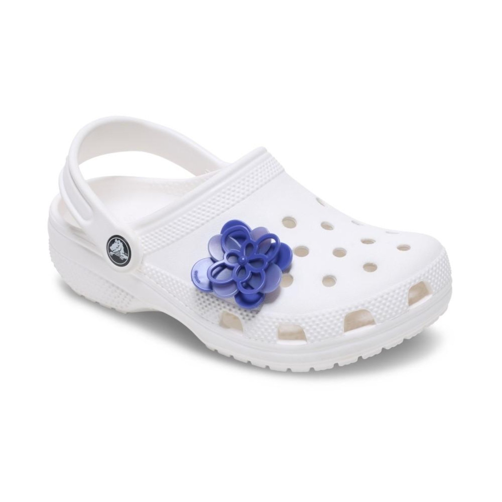 Vista 3 Infantil - Jibbitz™ Flor Azul Escura Florescendo Branco Crocs branco azul