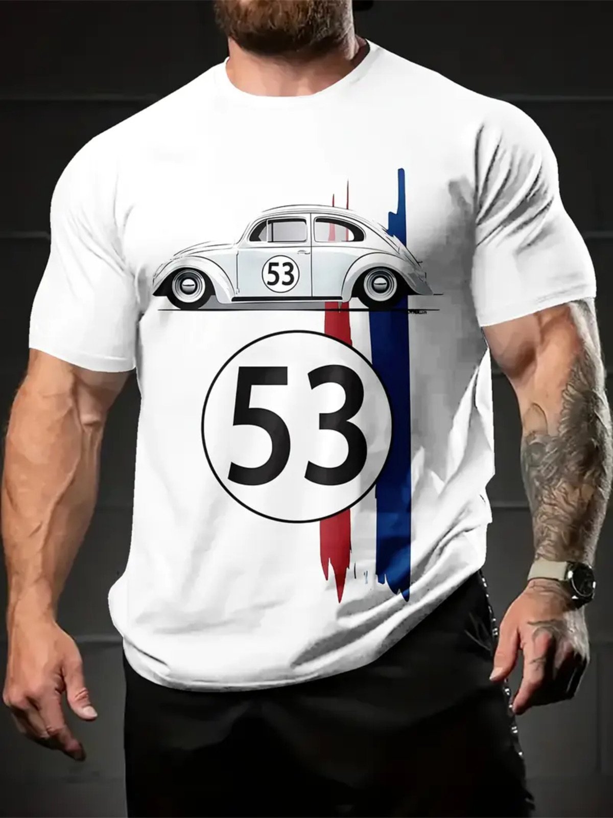 Camiseta Estampada Fusca 53 Safira Moda Algodão Branca