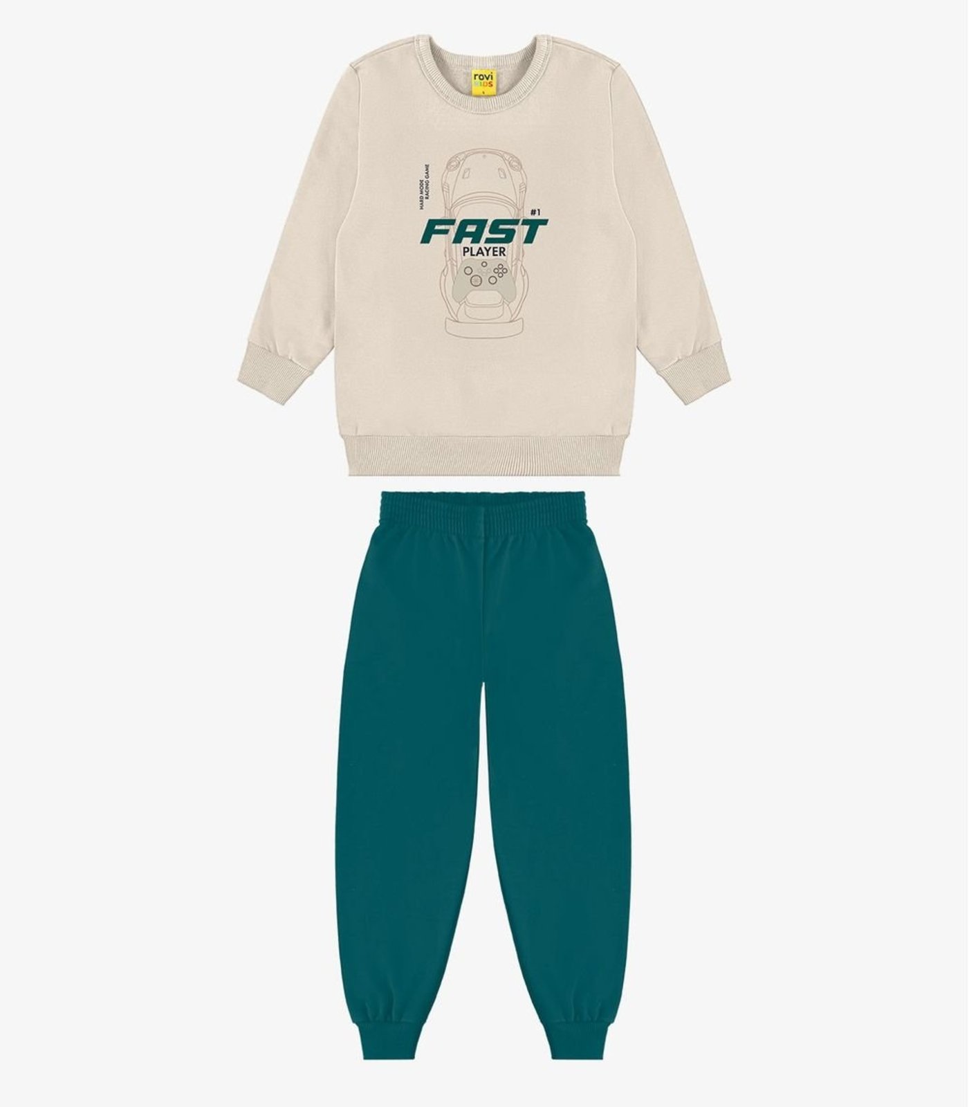 Infantil - Kit Conjunto Blusão Com Calça Rovi Bege