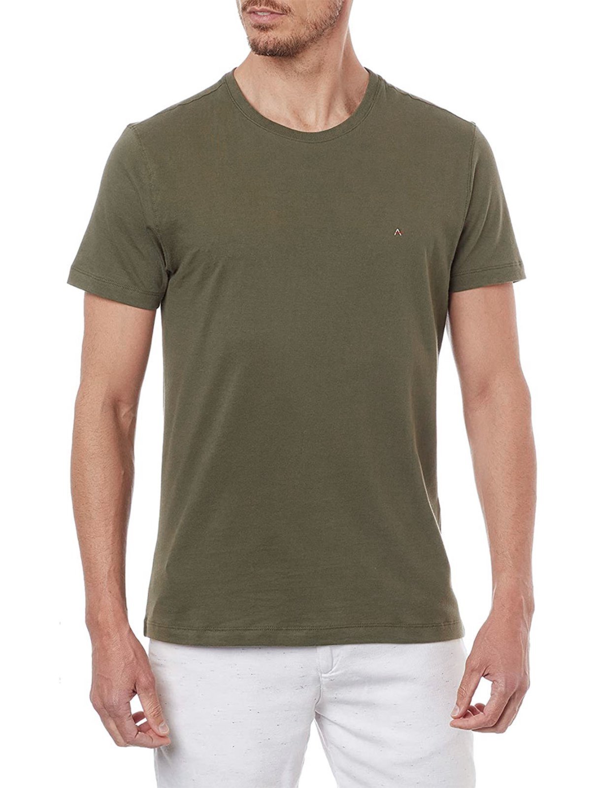Camiseta Aramis Masculina Basic Lisa Verde Militar