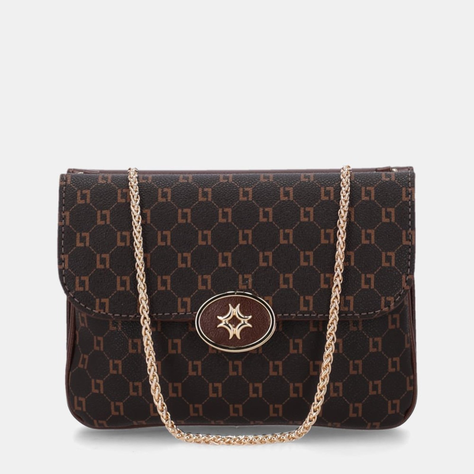 Bolsa Satchel Pequena Monograma Ll Mocca - 2000887 Luz da Lua