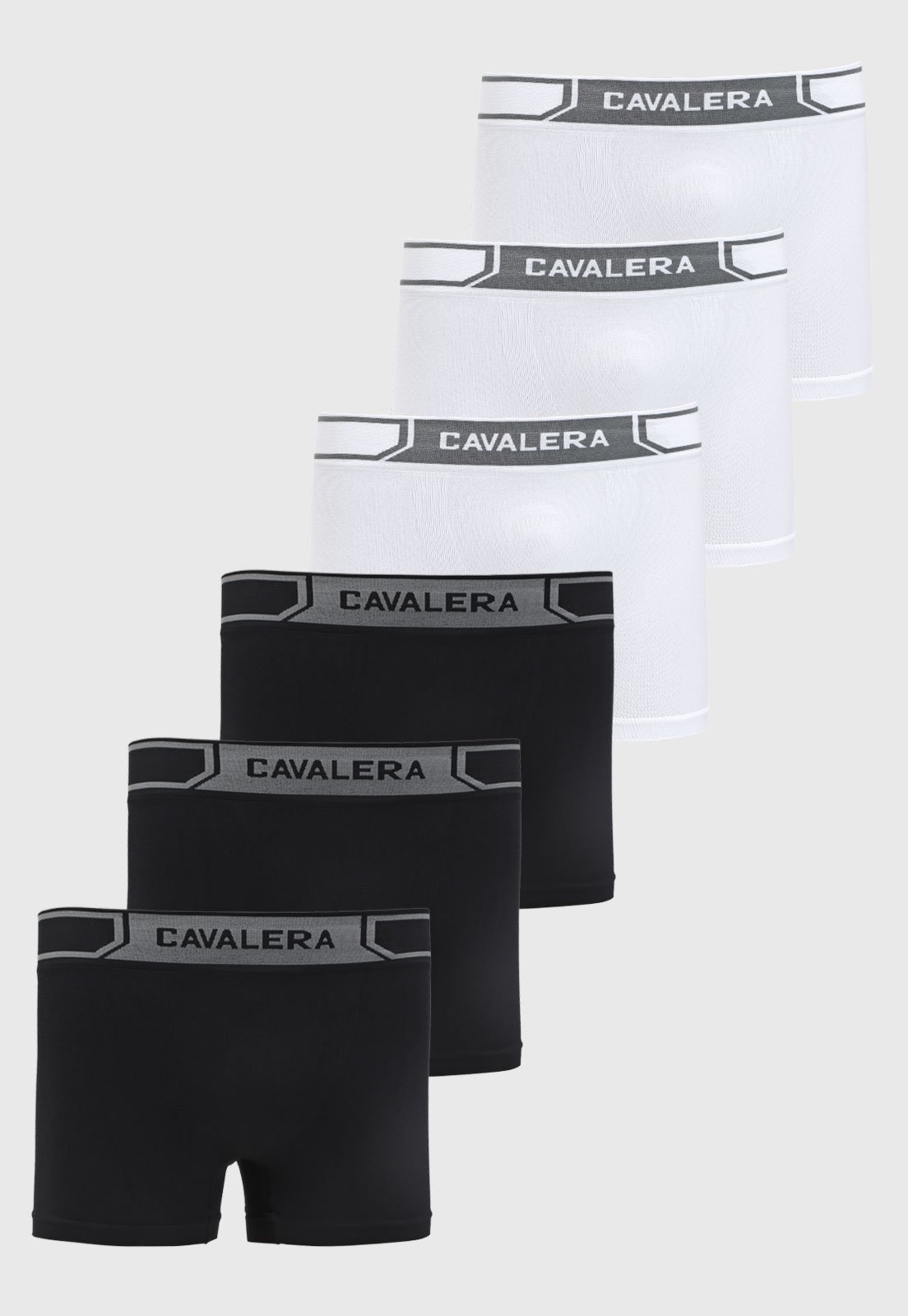 Vista 2 Kit 6 Cuecas Masculina Cavalera Boxer Sem Costura Preta preto Cavalera preto